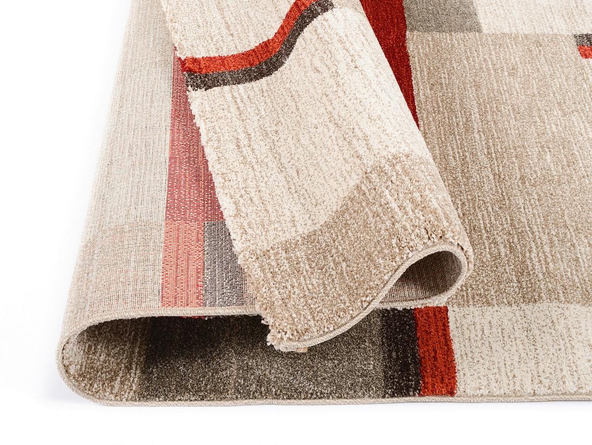 Webteppich Palazzo Bloc Braun/Rot/Beige 200x290 cm - Beige/Rot, KONVENTIONELL, Textil (200/290cm) - Novel