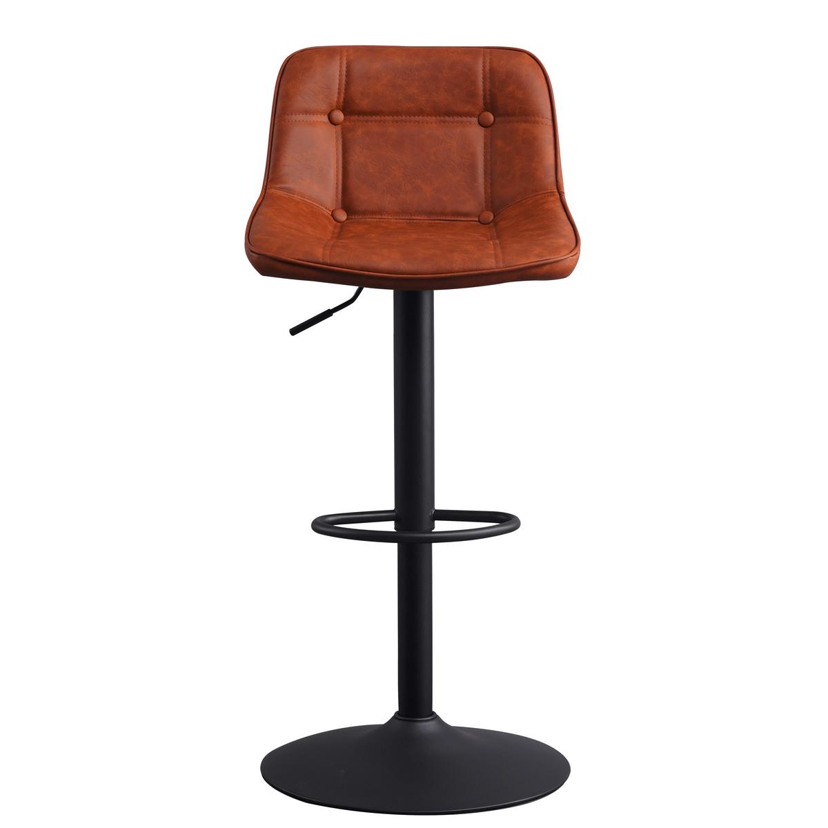 Barhocker-set Ezra Cognac B: 47 Cm - Cognac/Schwarz, MODERN, Textil/Metall (47/87/45cm) - MID.YOU