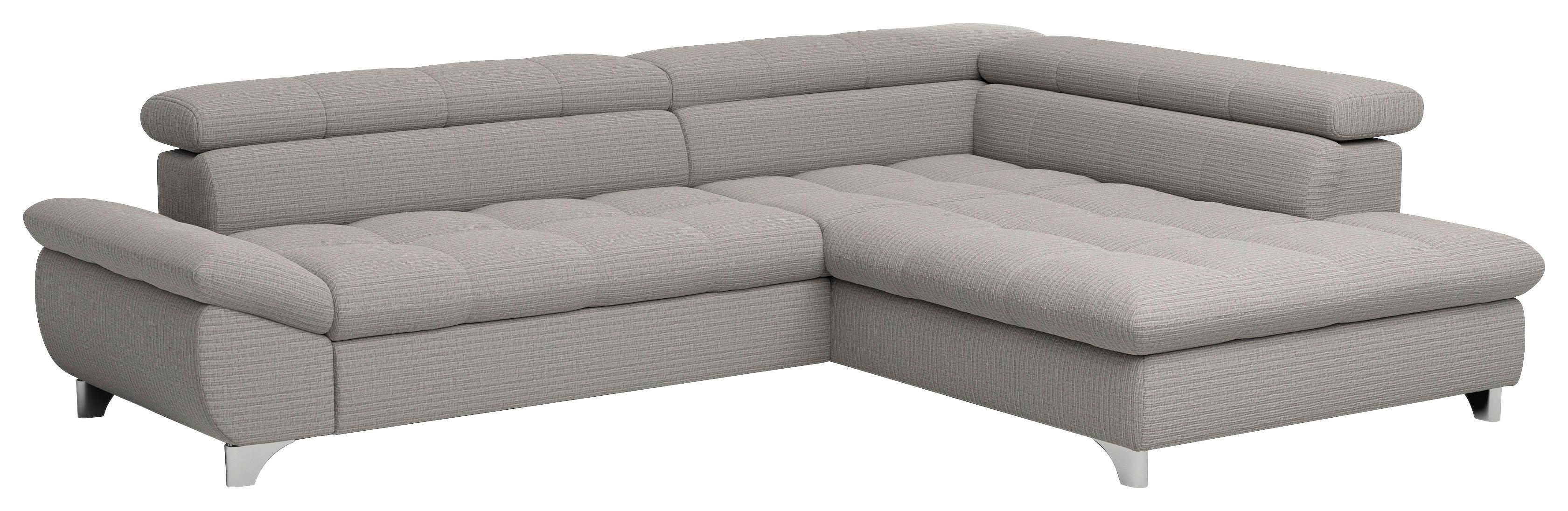 Ecksofa Gemini Grau, S: 312x234 Cm - Chromfarben/Grau, KONVENTIONELL, Textil (312/78-97/234cm)