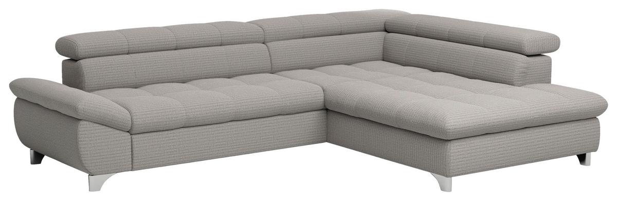 Ecksofa Gemini Grau, S: 312x234 Cm - Chromfarben/Grau, KONVENTIONELL, Textil (312/78-97/234cm)
