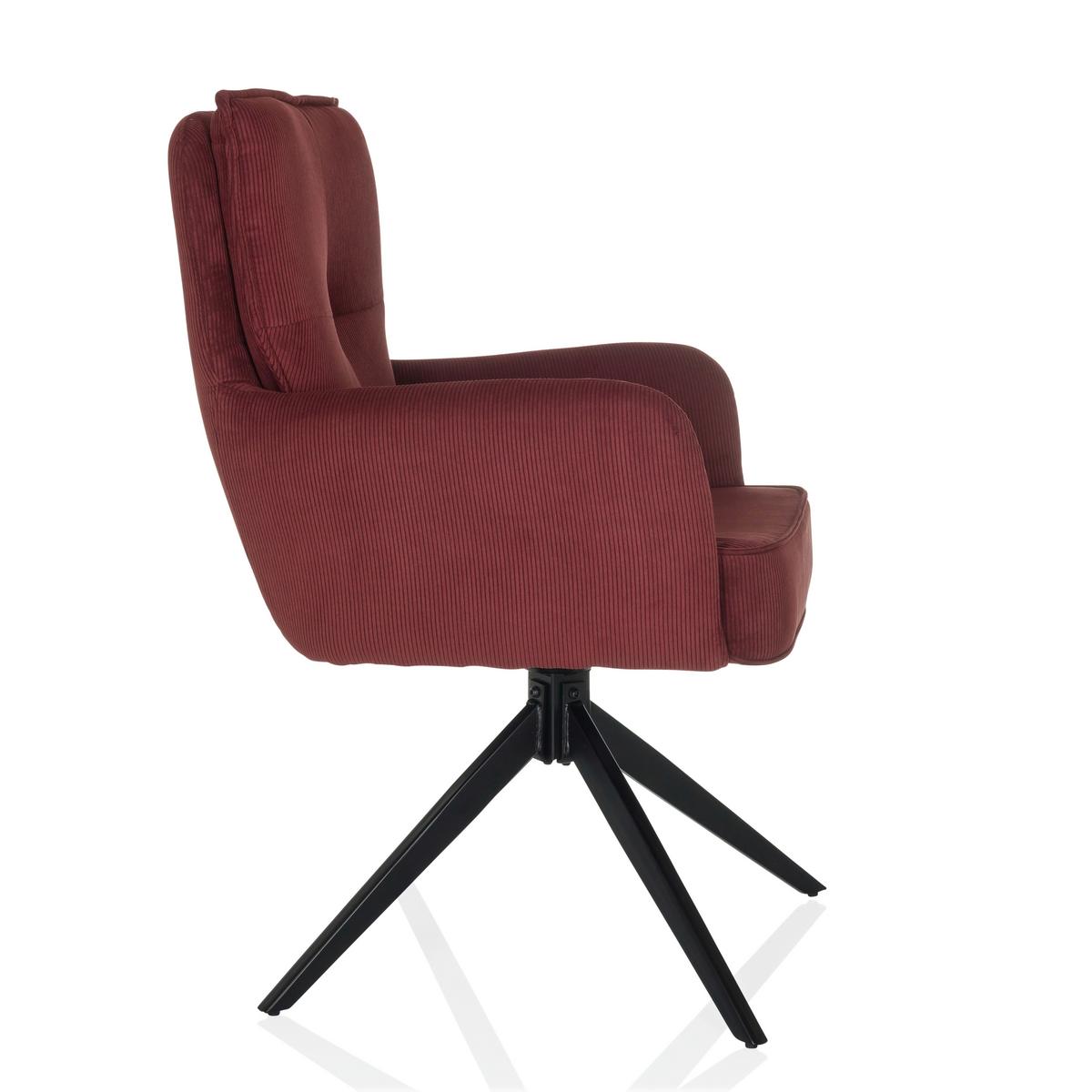 Armlehnstuhl Tarugo Rot B: 58 Cm - Rot/Schwarz, MODERN, Textil/Metall (58/94/60cm) - MID.YOU