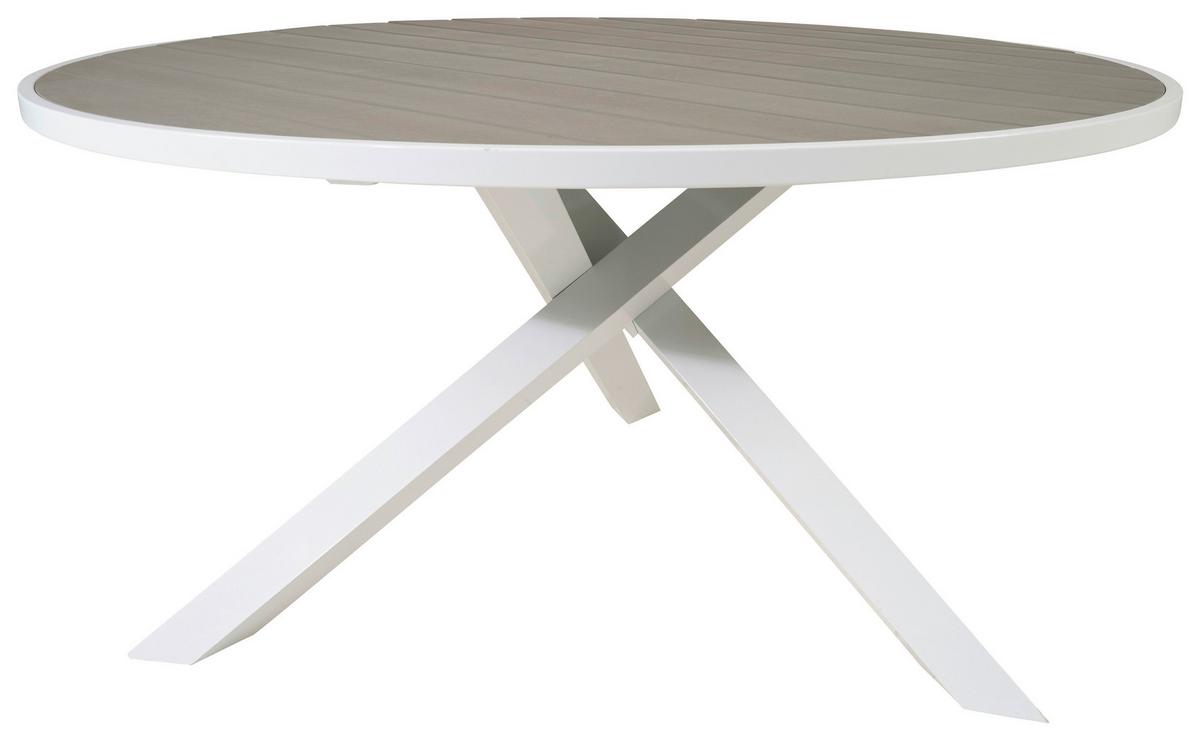 Gartentisch Parma - Weiß/Grau, KONVENTIONELL, Kunststoff/Metall (140/140/73cm) - Gardenson