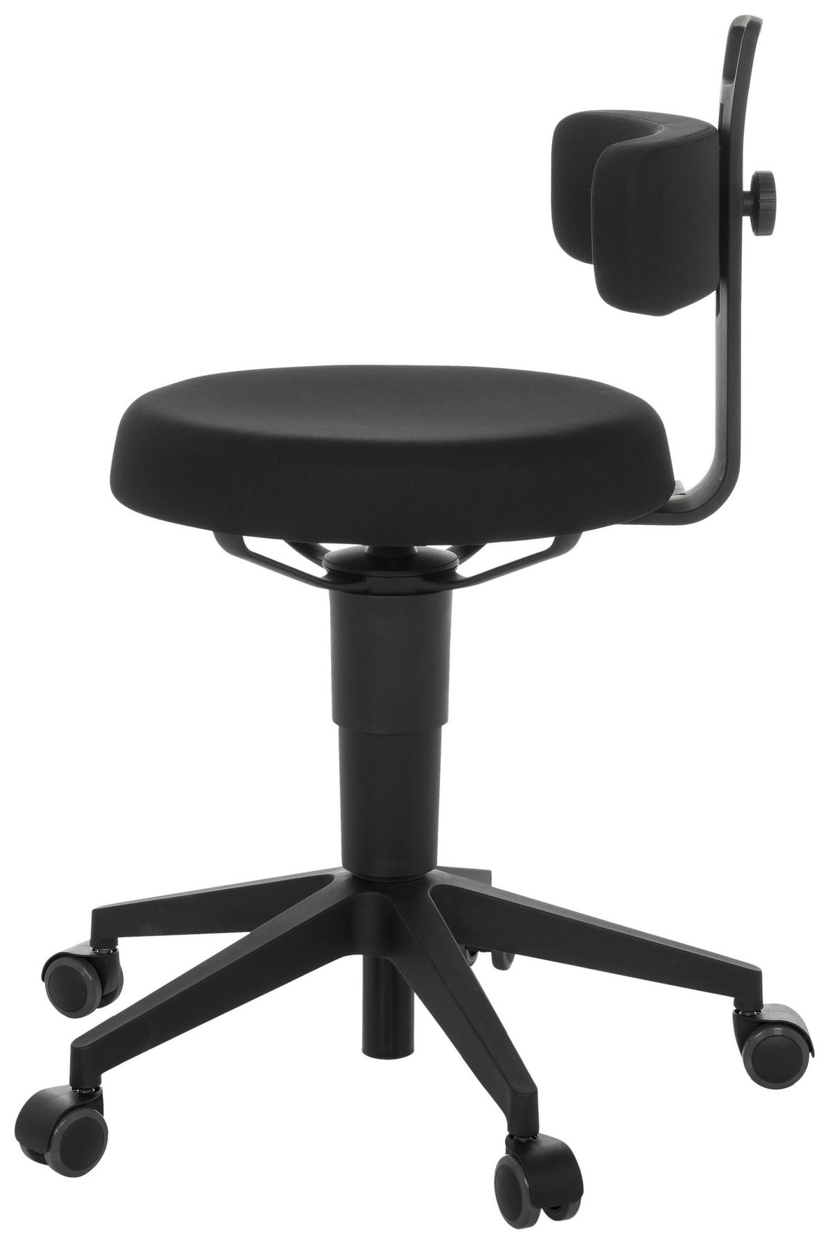 Bürohocker Top Work Flex - Schwarz, Basics, Kunststoff/Textil (40/74-86/46cm) - MID.YOU