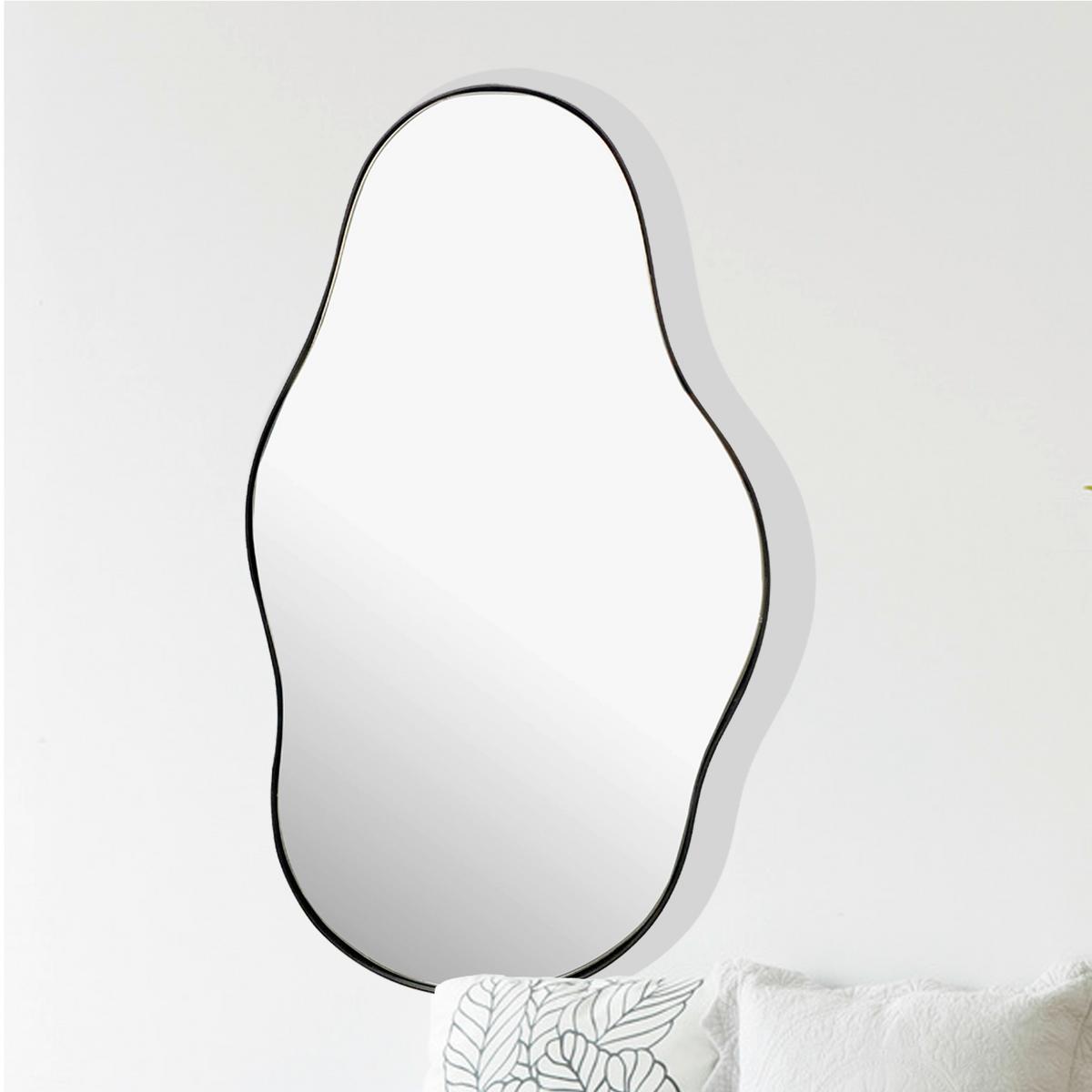 Wandspiegel Schwarz B: 40 Cm - Schwarz, Design, Glas/Metall (40/80/2,5cm) - MID.YOU