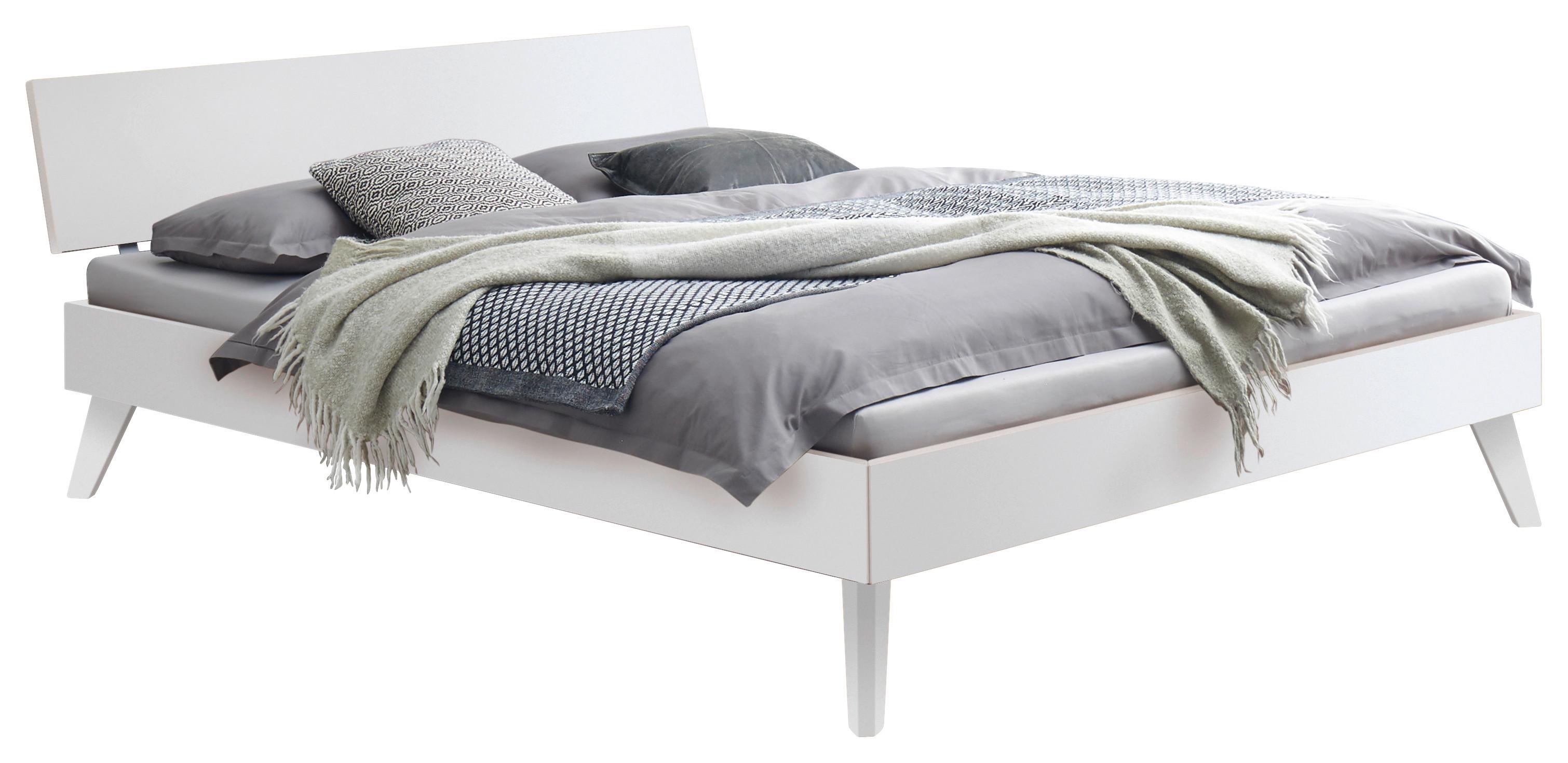 Bett Ancona, Weiß 160x200 Cm - Weiß, Natur, Holzwerkstoff (160/200cm) - Hasena