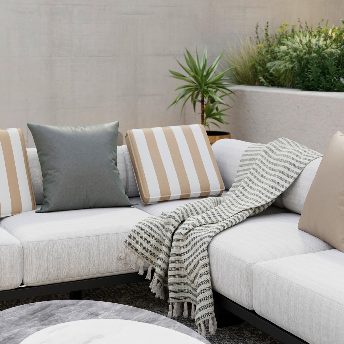 VENKOVNÍ POLŠTÁŘ MAGDA - šedá, Moderní, textil (40/5/40cm) - Bessagi Garden