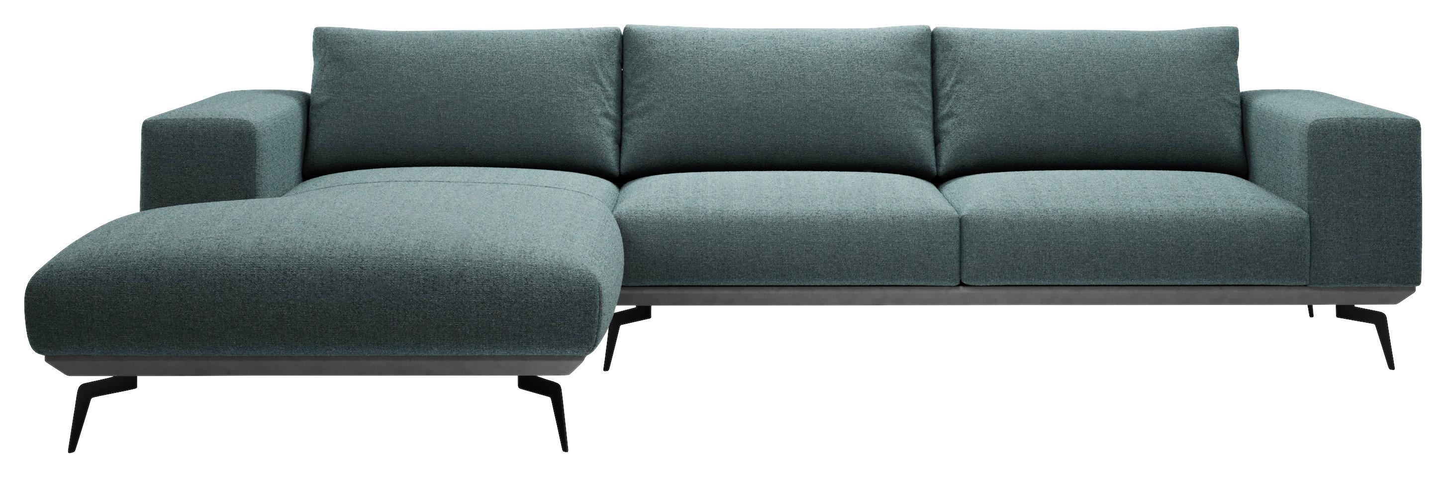 Sedacia súprava ALBERO, ľavá, antracitová - čierna/sivá, Design, kov/textil (180/330cm) - MID.YOU