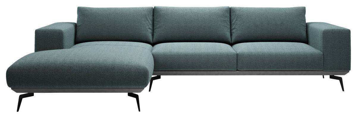 Sedací souprava ALBERO, levá, antracitová - šedá/černá, Design, kov/textil (180/330cm) - MID.YOU