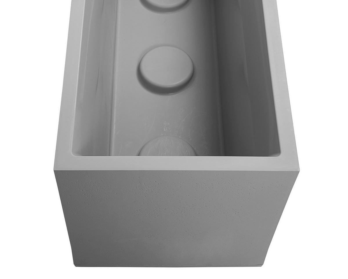 Pflanztopf Basalt Kunststoff Betonoptik Grau - Grau, Basics, Kunststoff (100/43/40cm)