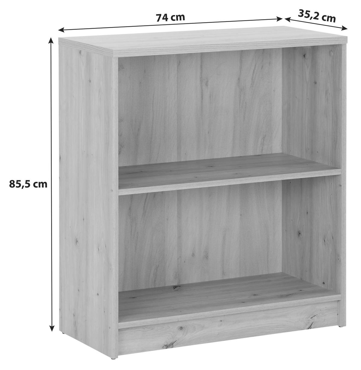 Regal 4-you New B: 74 Cm Eiche Artisan Dekor - Eiche Artisan, MODERN, Holz (74/85,5/35,2cm)
