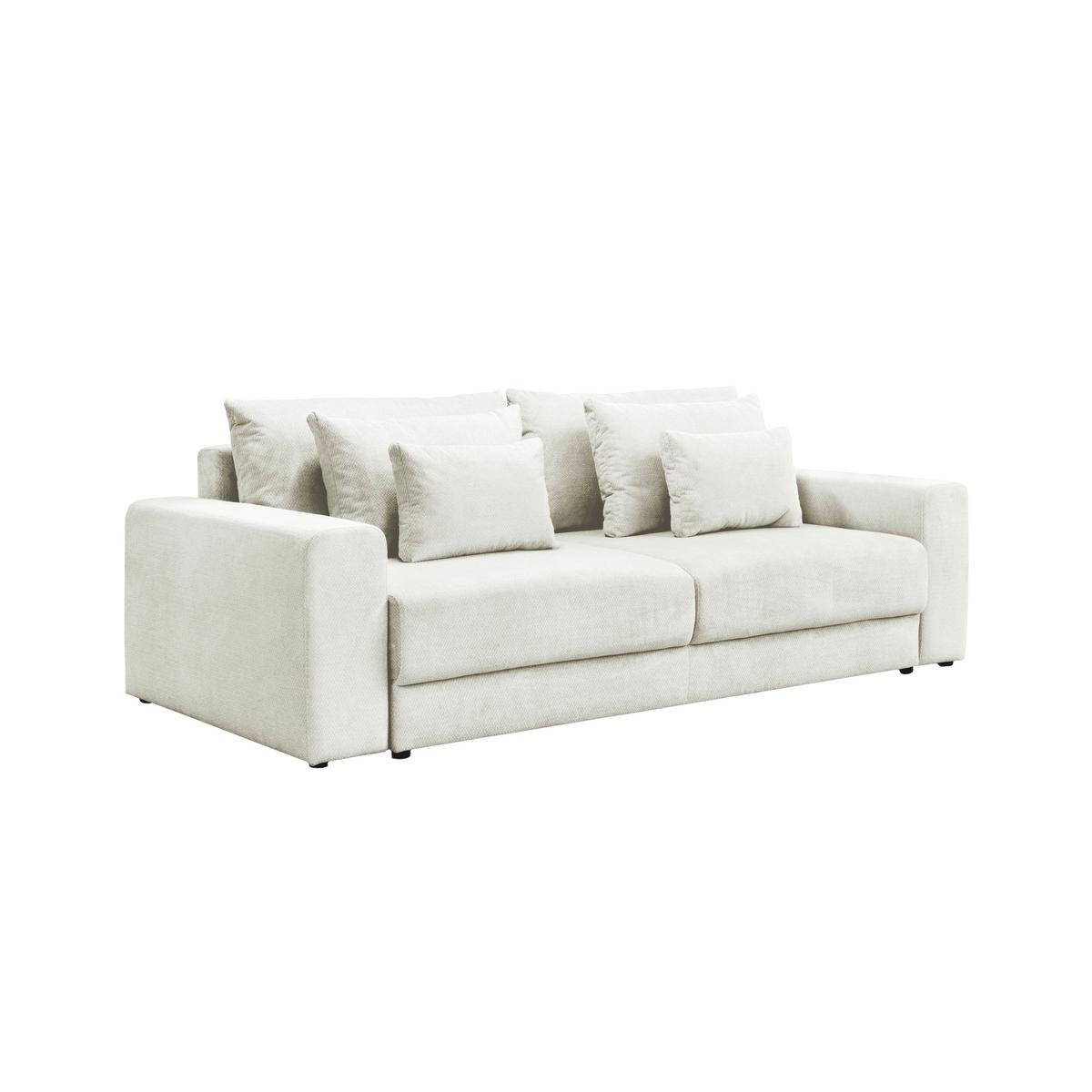 Megasofa Mega Chenille creme, B: 255cm - Creme/Schwarz, Trend, Textil (255/94/126cm) - Luca Bessoni
