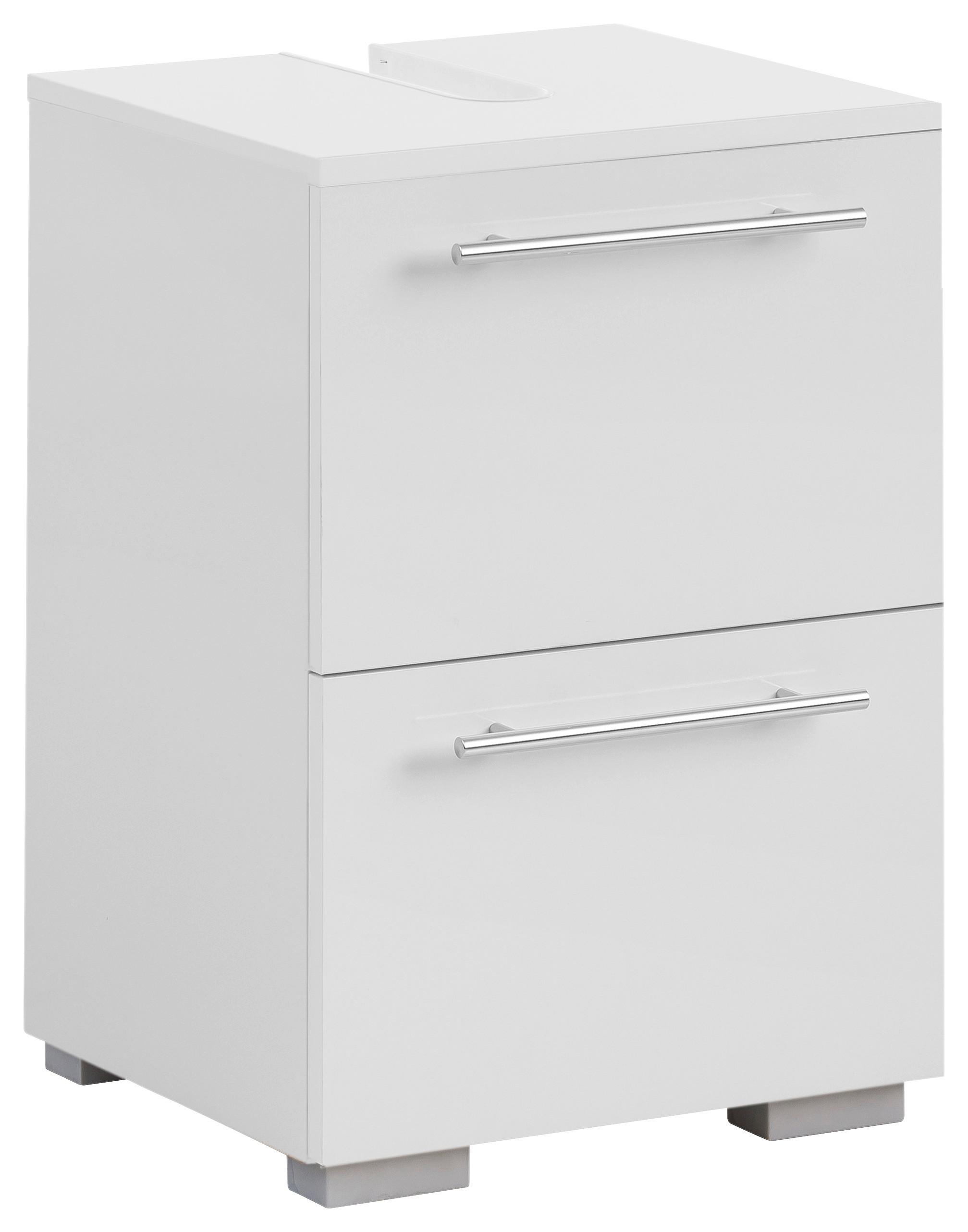 Waschbeckenunterschrank Carlos B: 40,2 cm Weiß - Silberfarben/Weiß, KONVENTIONELL, Holzwerkstoff (40,2/59,1/35cm) - MID.YOU
