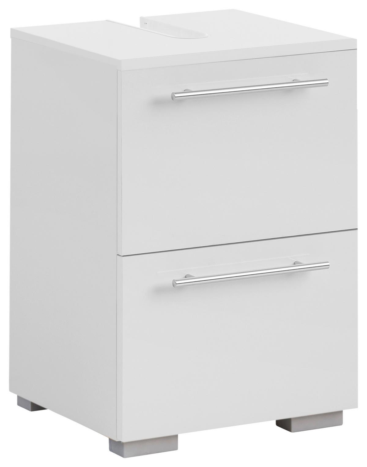 Waschbeckenunterschrank Carlos B: 40,2 cm Weiß - Silberfarben/Weiß, KONVENTIONELL, Holzwerkstoff (40,2/59,1/35cm) - MID.YOU