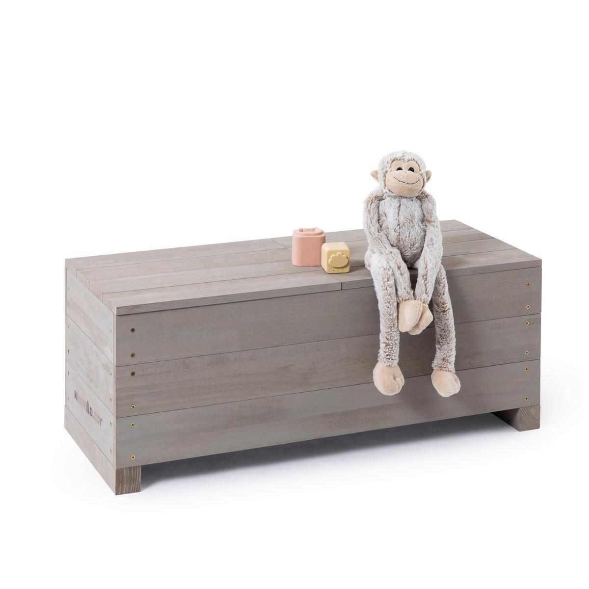 Kindersitzbank Discoverer Holz Grau LxBxH: 83x35x32 cm - Hellgrau, Basics, Holz (83/35/32cm) - MUDDY BUDDY