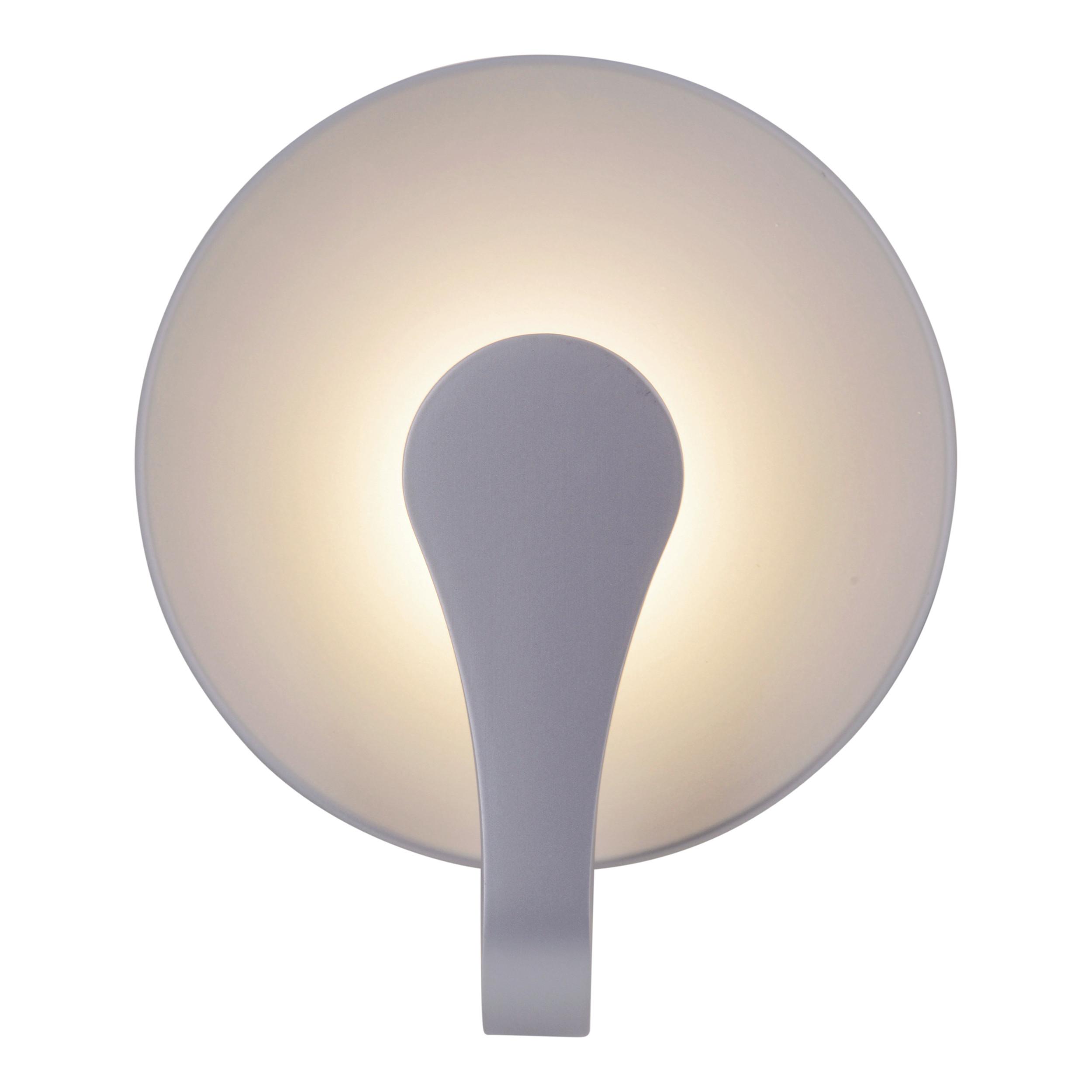 Led-wandleuchte Stan, Warmweiß, Rund - Silberfarben, Basics, Kunststoff/Metall (19cm) - Näve