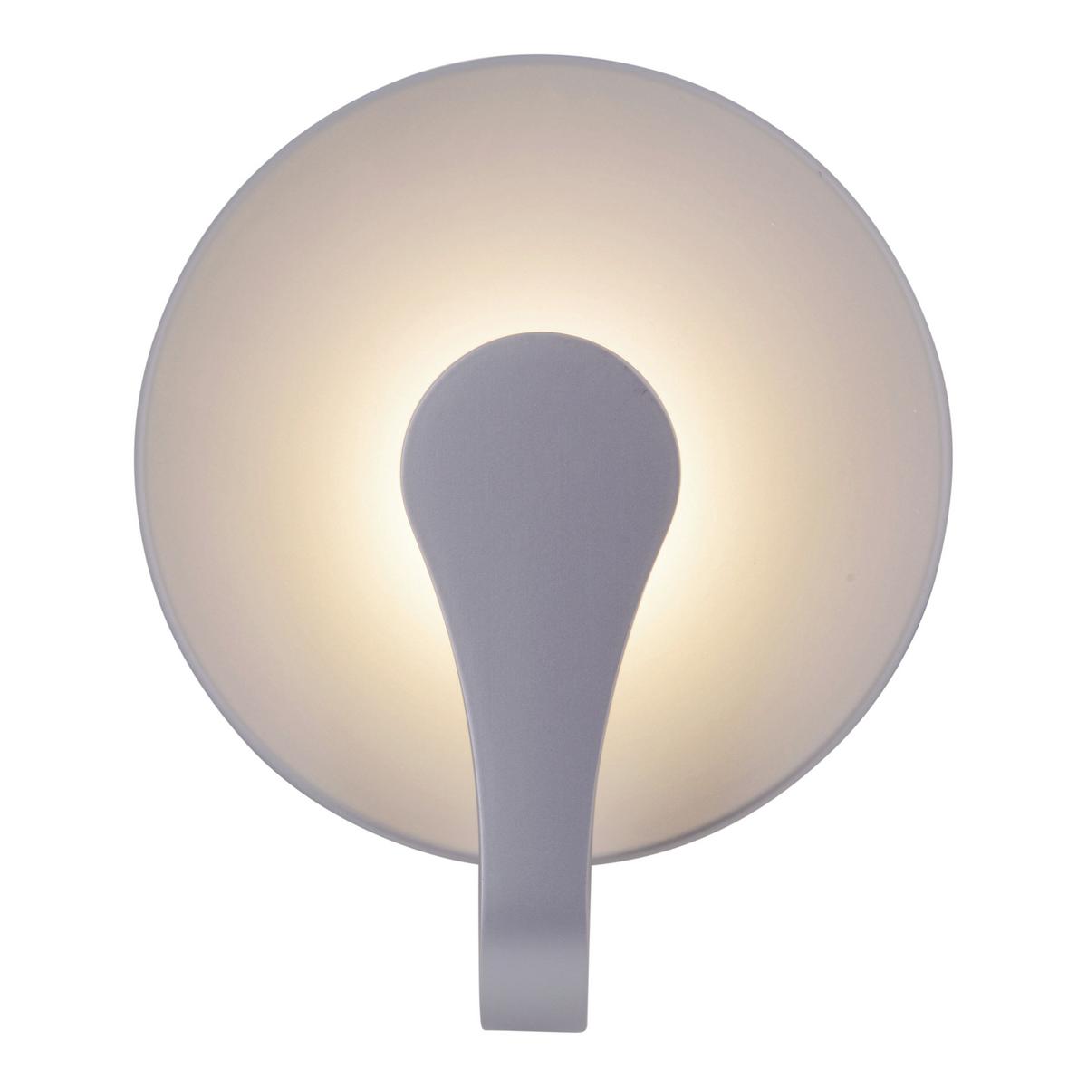 Led-wandleuchte Stan, Warmweiß, Rund - Silberfarben, Basics, Kunststoff/Metall (19cm) - Näve