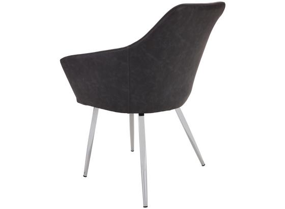 Stuhl Sabrina Anthrazit - Chromfarben/Anthrazit, MODERN, Textil/Metall (51/86/55cm) - Ombra Stuhl Sabrina Anthrazit - Chromfarben/Anthrazit, MODERN, Textil/Metall (51/86/55cm) - Ombra