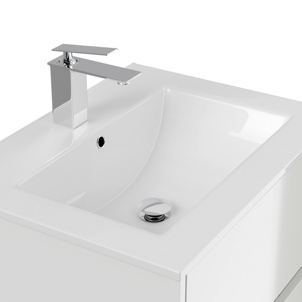 BADEZIMMER Limes Weiß Hochglanz B: 60cm - Weiß Hochglanz/Weiß, Basics, Keramik/Holzwerkstoff (60cm) - MID.YOU