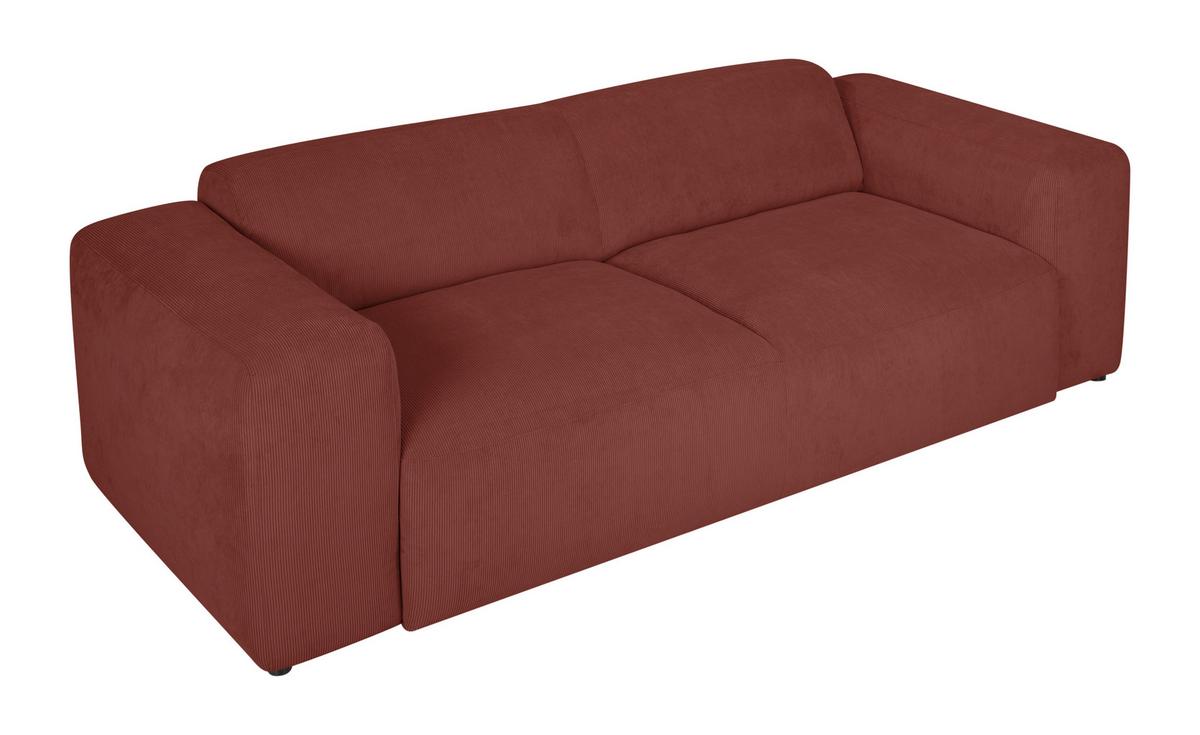 3-sitzer-sofa Hannah Rot B: 247 Cm - Rot/Schwarz, Design, Textil (247/75/104cm) - MID.YOU