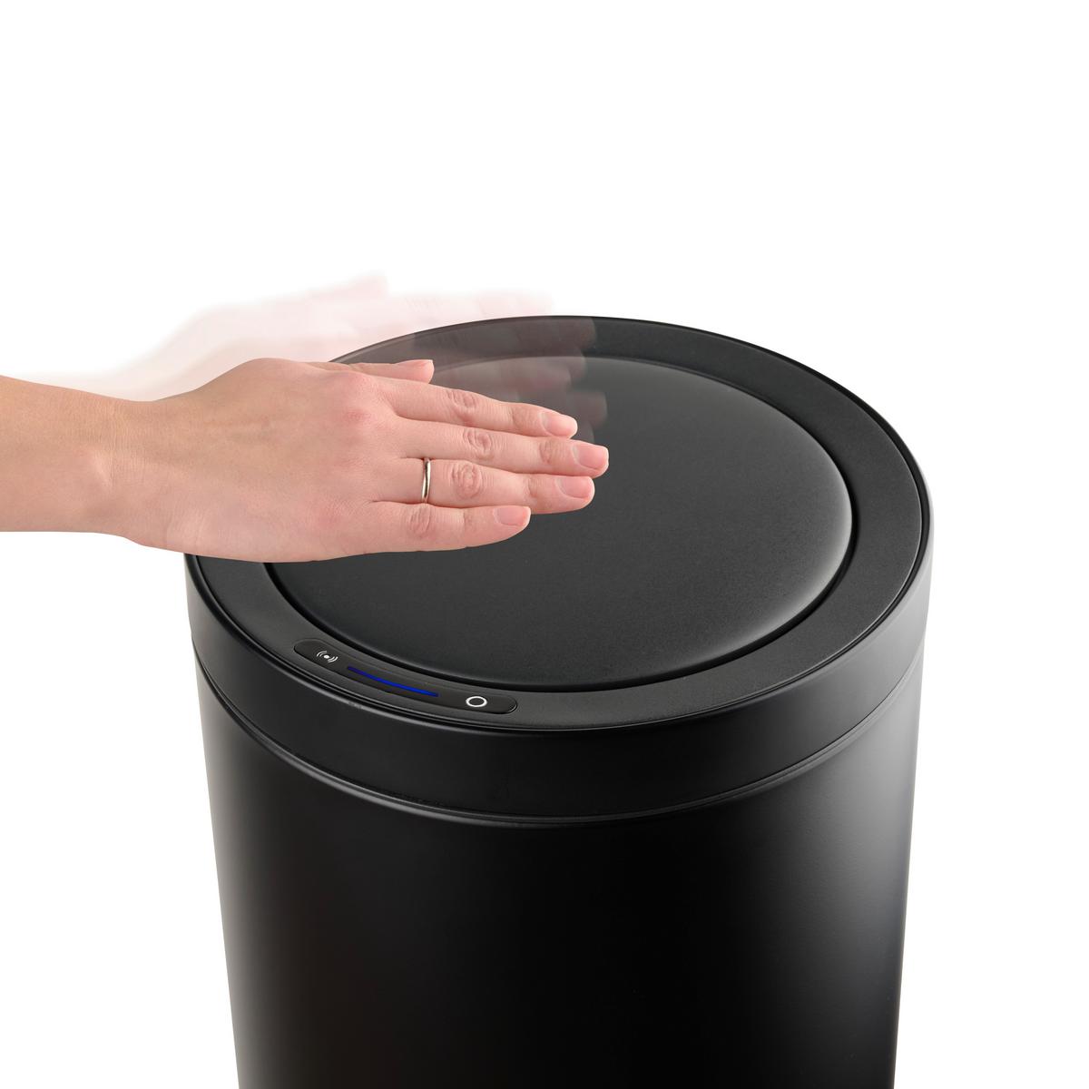 Odpadkový kôš SENSOR, 40L - čierna, Modern, kov/plast (31/63cm) - Mömax