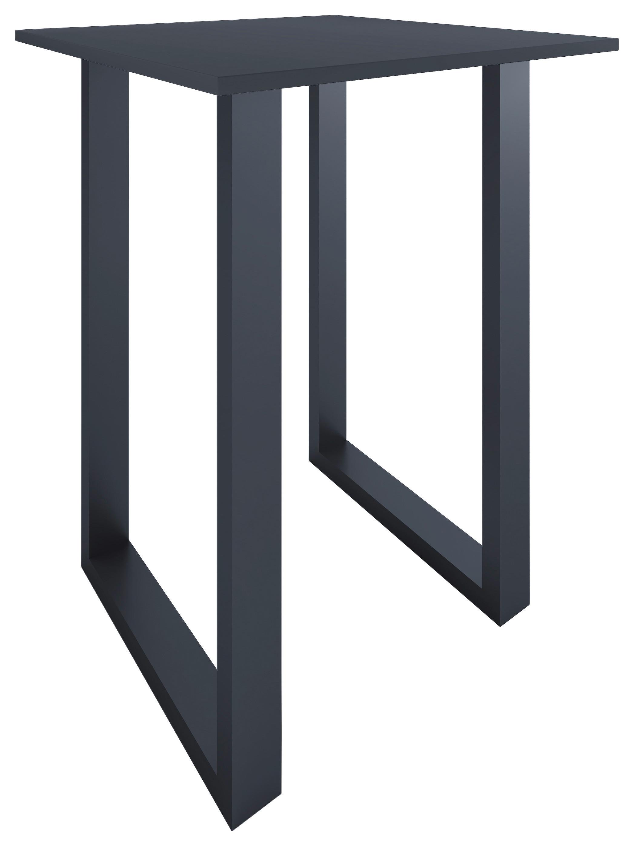 Bartisch Xona B 80x80 - Anthrazit/Silberfarben, KONVENTIONELL, Holzwerkstoff/Metall (80/80/102cm)