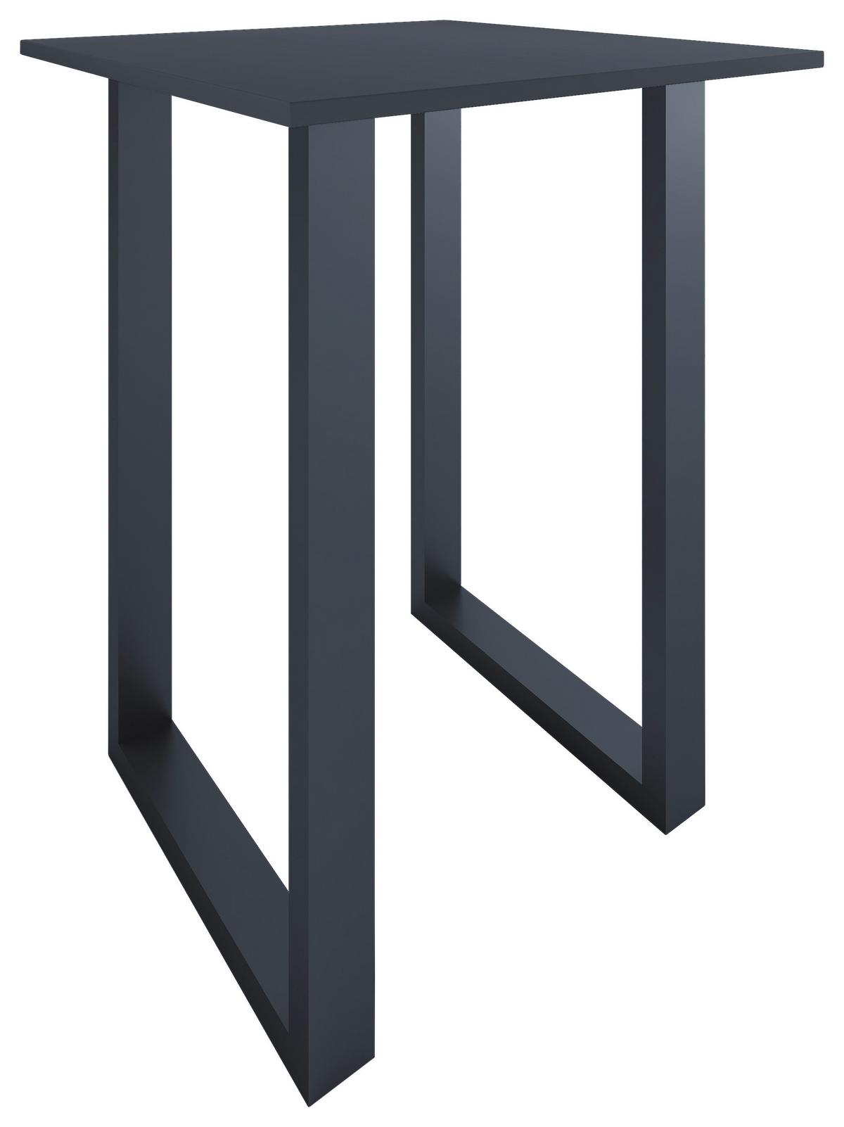 Bartisch Xona B 80x80 - Anthrazit/Silberfarben, KONVENTIONELL, Holzwerkstoff/Metall (80/80/102cm)