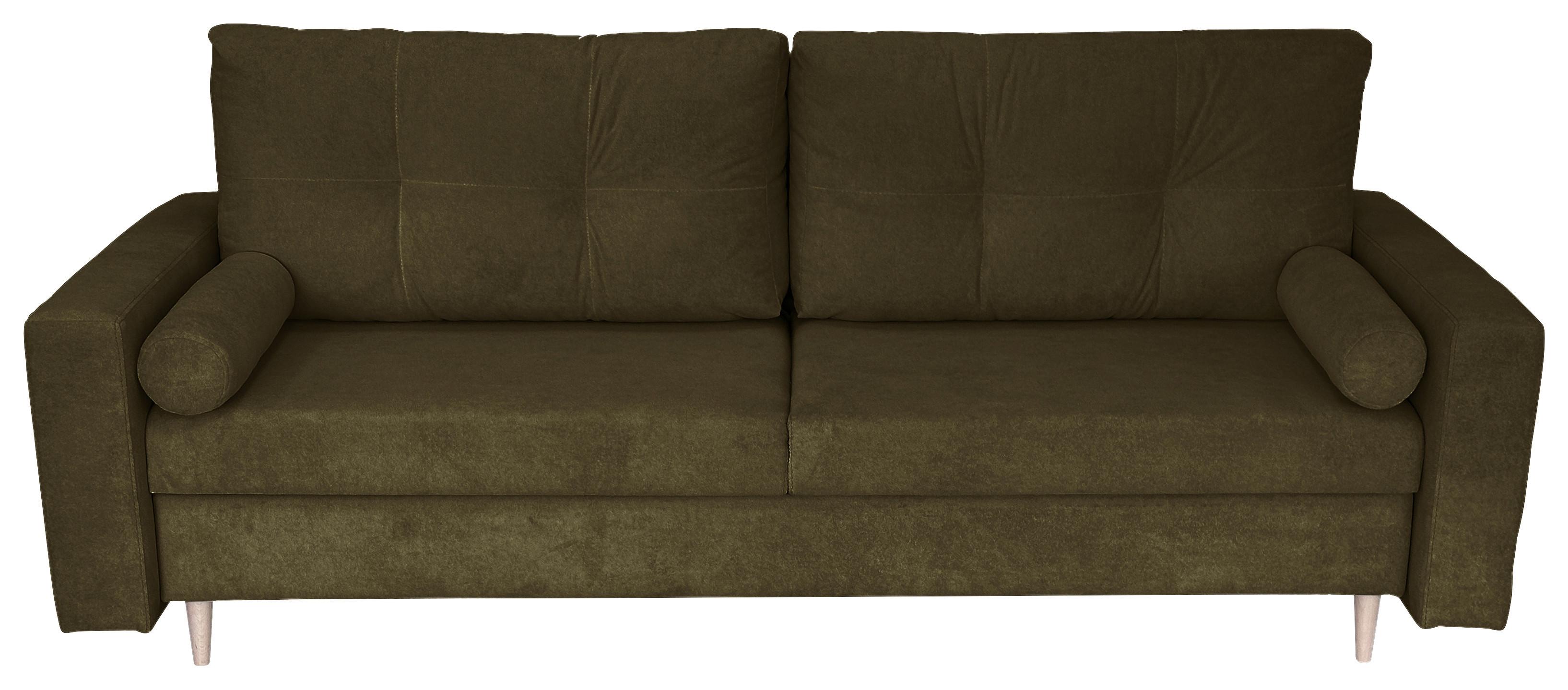 Schlafsofa Mit Bettkasten Torenta Grün B: 220 Cm - Schwarz/Naturfarben, Design, Textil (220/96/98cm) - MID.YOU