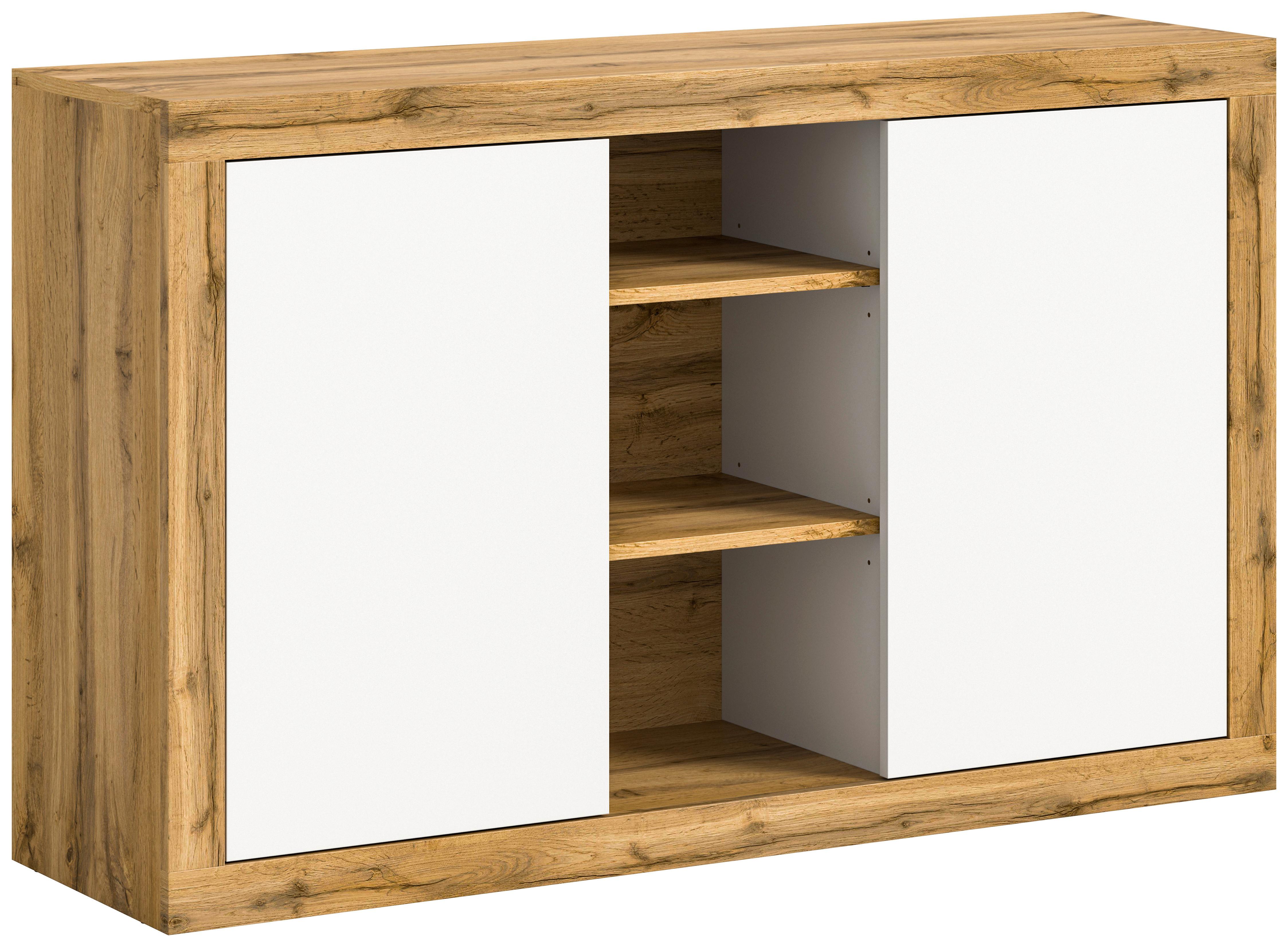 Sideboard Tango Weiß/eiche Dekor B: 80cm - Eiche Wotan/Weiß, Design, Holzwerkstoff (80/130/37cm) - MID.YOU