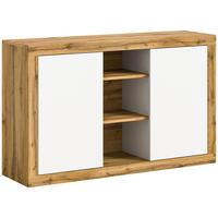 Sideboard Tango Weiß/eiche Dekor B: 80cm - Eiche Wotan/Weiß, Design, Holzwerkstoff (80/130/37cm) - MID.YOU