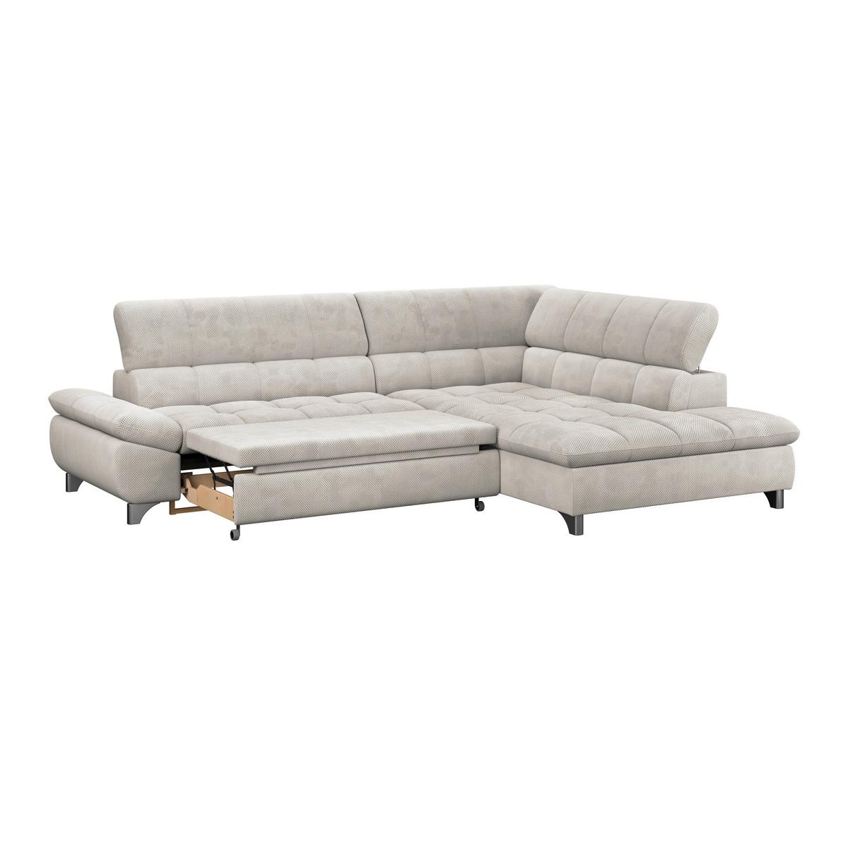 Ecksofa Gemini Creme, B: 312 cm - Chromfarben/Creme, KONVENTIONELL, Textil (312/234cm)