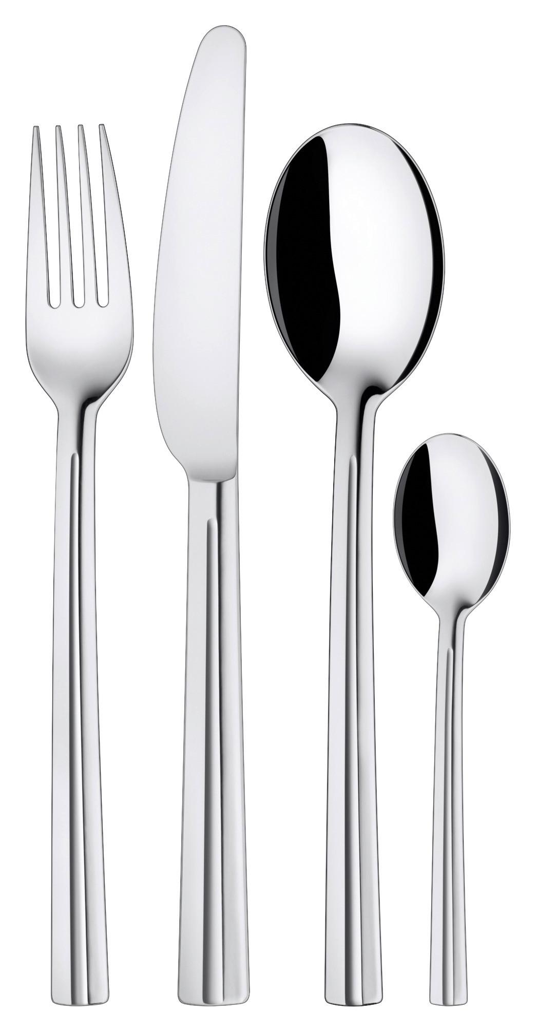 Besteckset 24-Teilig Cover, für 6 Personen - Edelstahlfarben, Basics, Metall - Silit