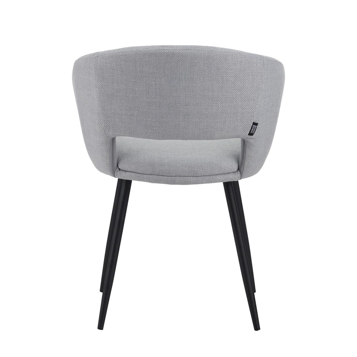 Armlehnstuhl Boden Hellgrau B: 59 Cm - Hellgrau/Schwarz, MODERN, Textil/Metall (59/78/55cm) - MID.YOU