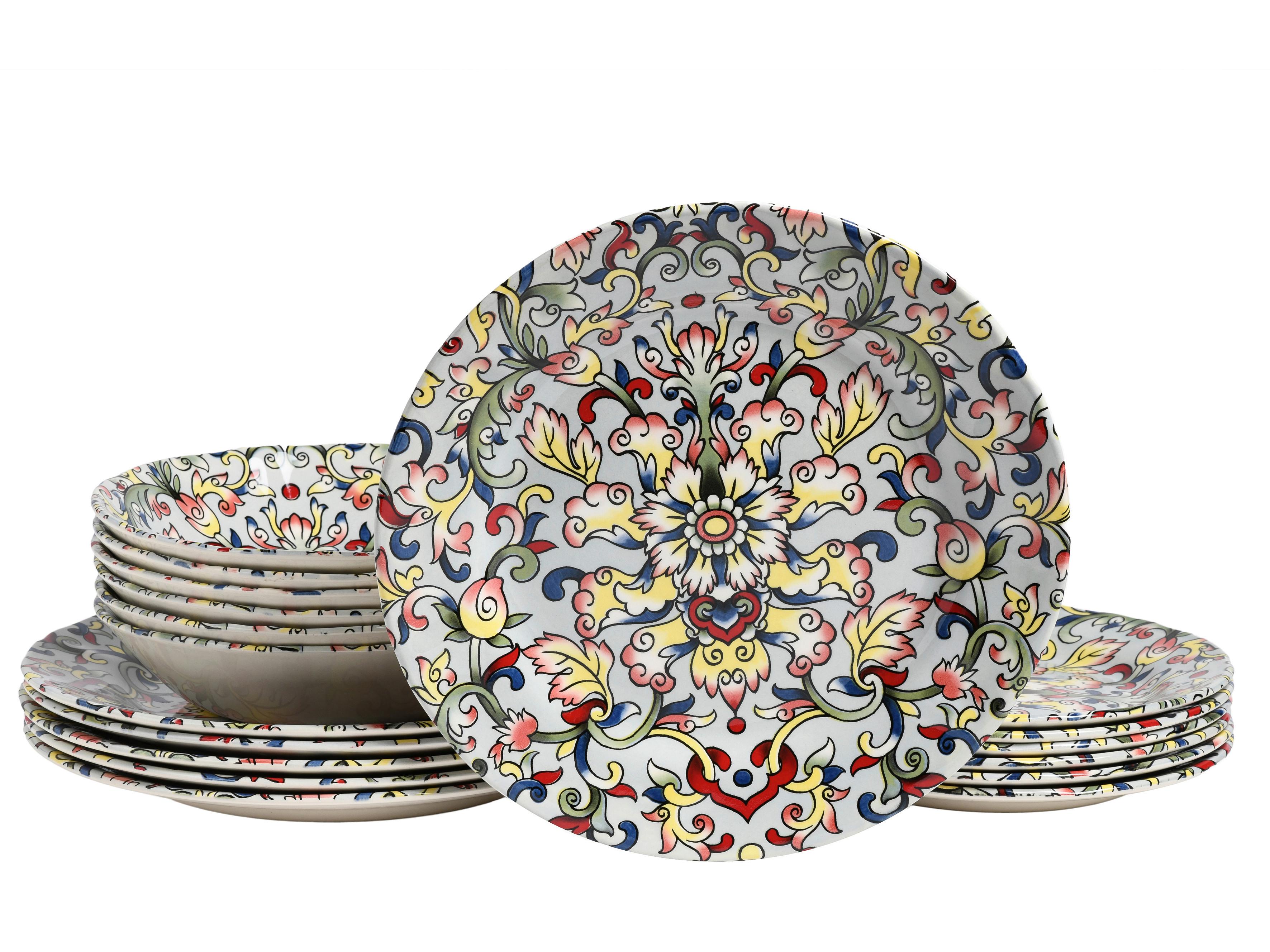Tafelservice Arabesque Multicolor L: 31 cm - Multicolor, Basics, Keramik (31/30/32cm) - Creatable