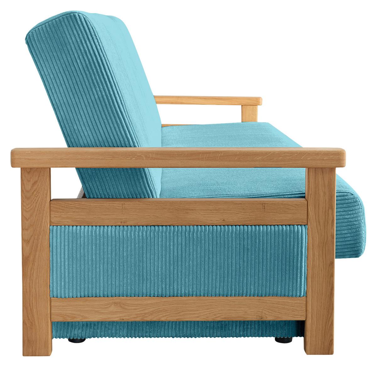 Schlafsofa Malaga Hellblau B: 220cm - Naturfarben/Hellblau, Design, Holz/Textil (220/90/90cm) - P & B