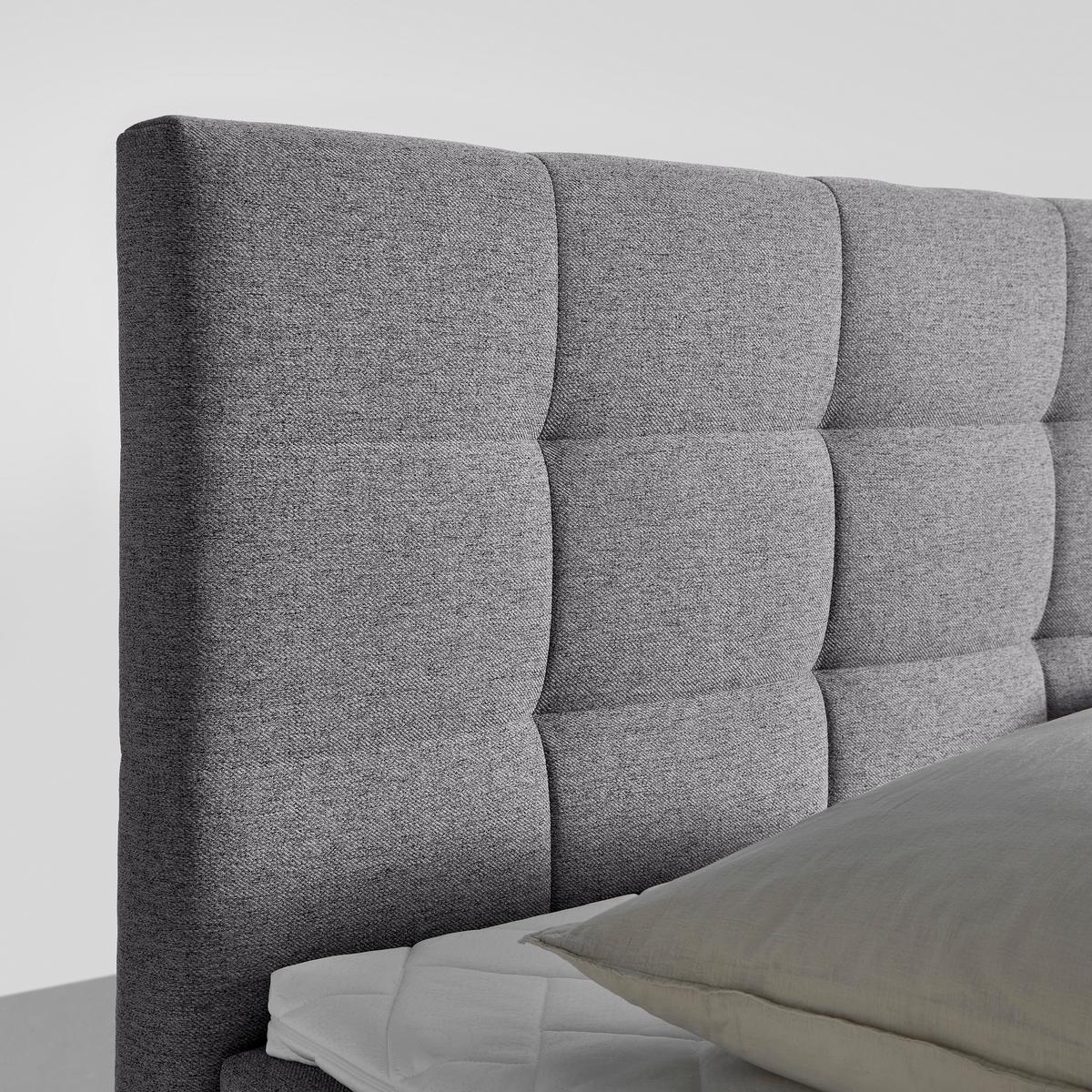 Boxspring posteľ MARSELIE sivá, 200x220cm - čierna/sivá, Modern, drevo/textil (200/220cm) - Bessagi Home