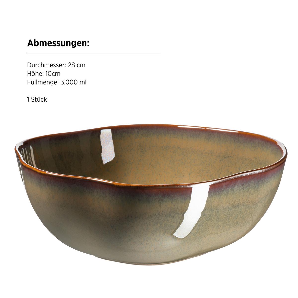 Schüssel Cordelia Braun, Rot, 6-Teilig - Rot/Braun, Trend, Keramik (28/10cm) - Mäser