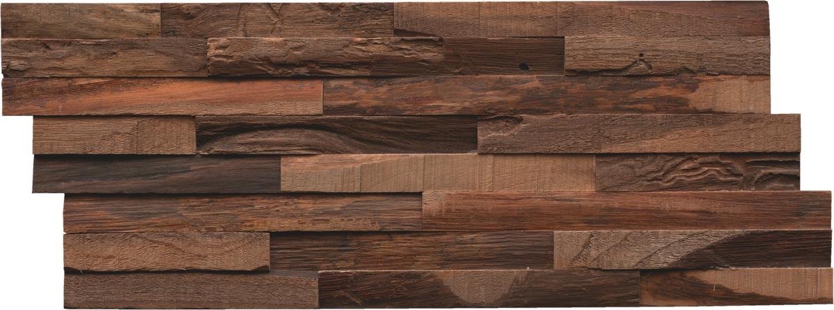 Wandverkleidung Teak Elegance Charred - Dunkelbraun, Basics, Holz (50/20/2cm)