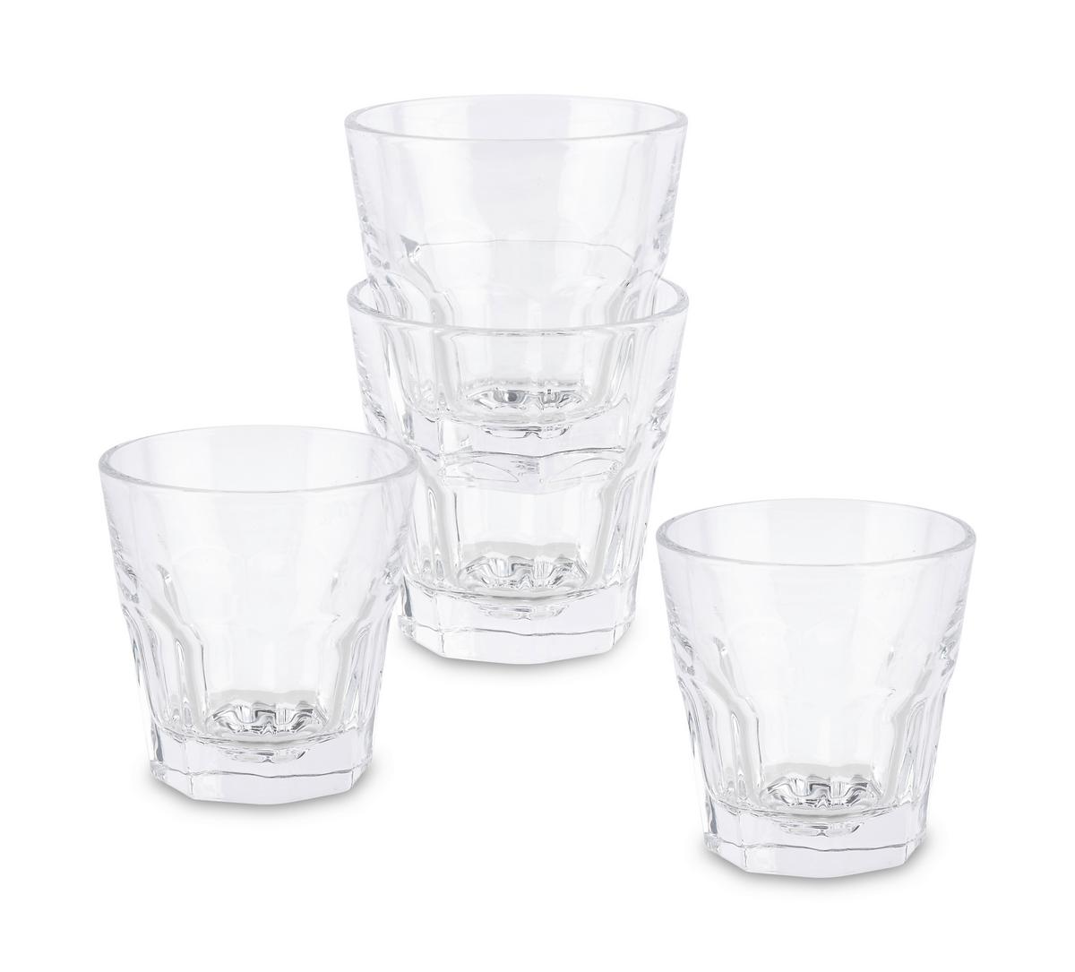 Sada sklenic 4 ks - čiré, Konvenční, sklo (8,4/8,4/8,7cm) - Mömax