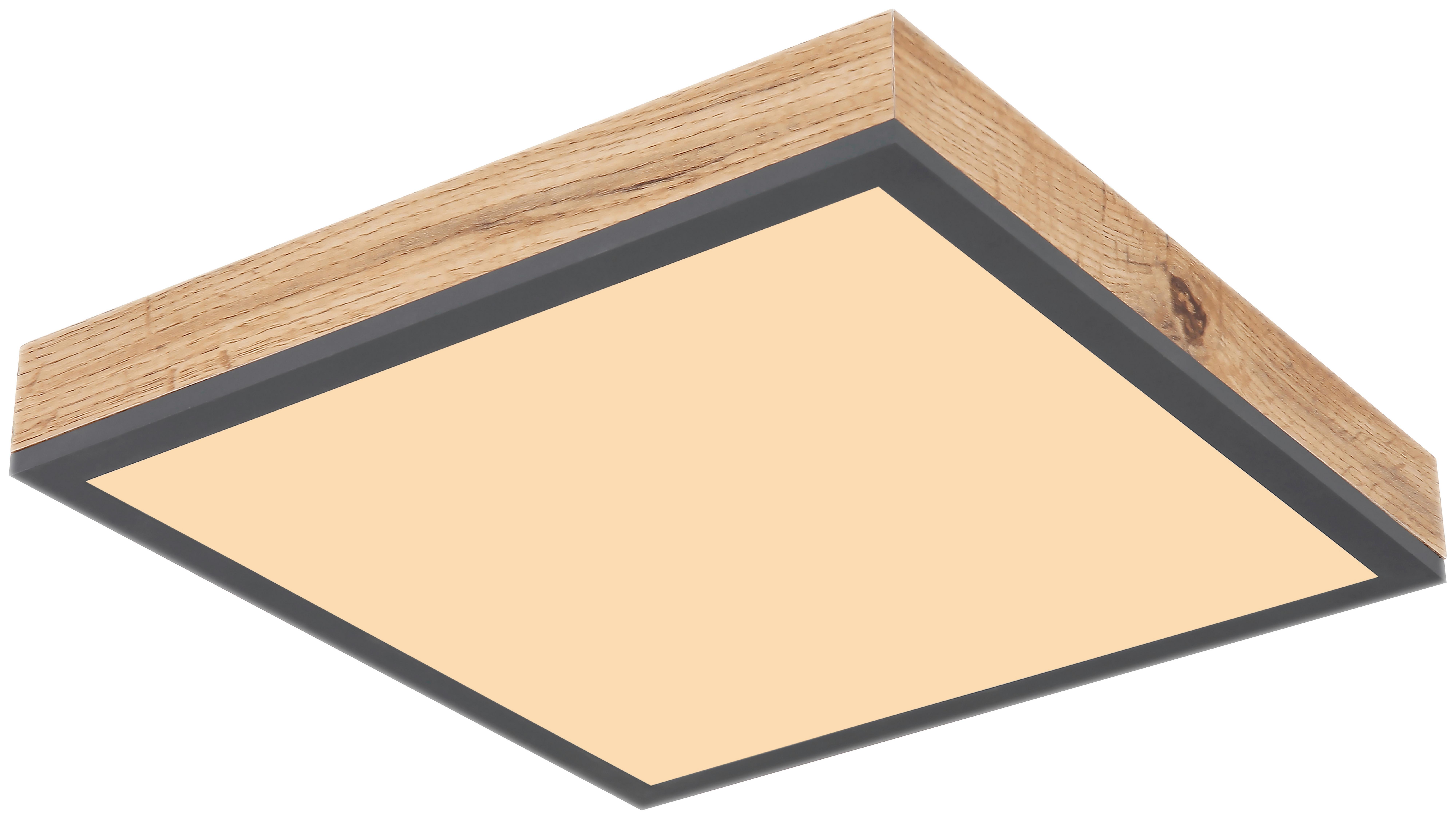 LED-Deckenleuchte Oskar L: 30 cm, 1-Flammig - Opal/Graphitfarben, MODERN, Holzwerkstoff/Kunststoff (30/30/6cm) - Luca Bessoni