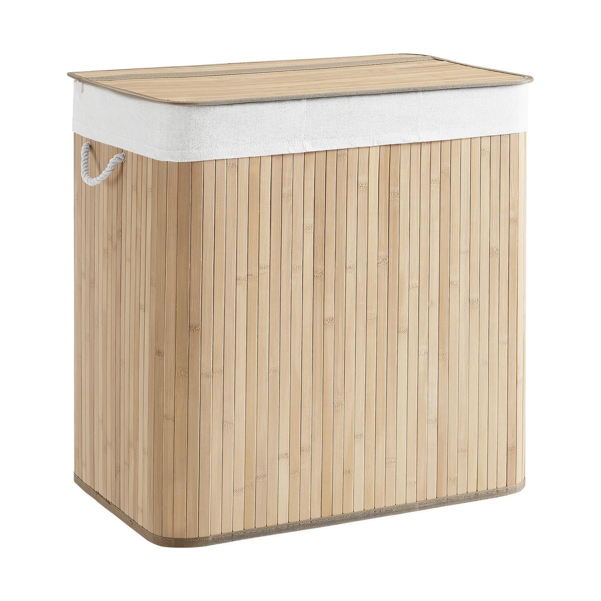 Wäschekorb Naturfarben B: 60 cm - Naturfarben, Basics, Naturmaterialien/Textil (60/61,5/40cm)