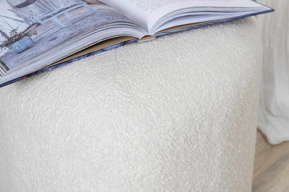 Pouf Peg - Weiß, Design, Textil (46/41/46cm) - Livetastic