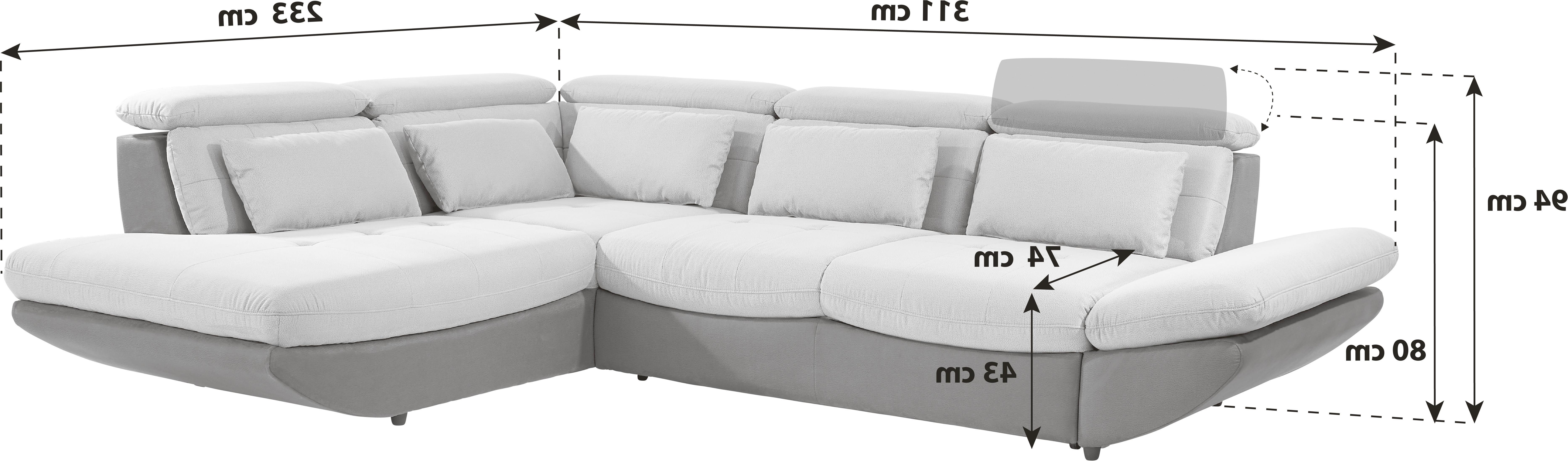 Ecksofa mit Schlaffunktion Park Dunkelgrau 233x311 cm - Dunkelgrau/Schwarz, MODERN, Textil (233/311cm) - Luca Bessoni