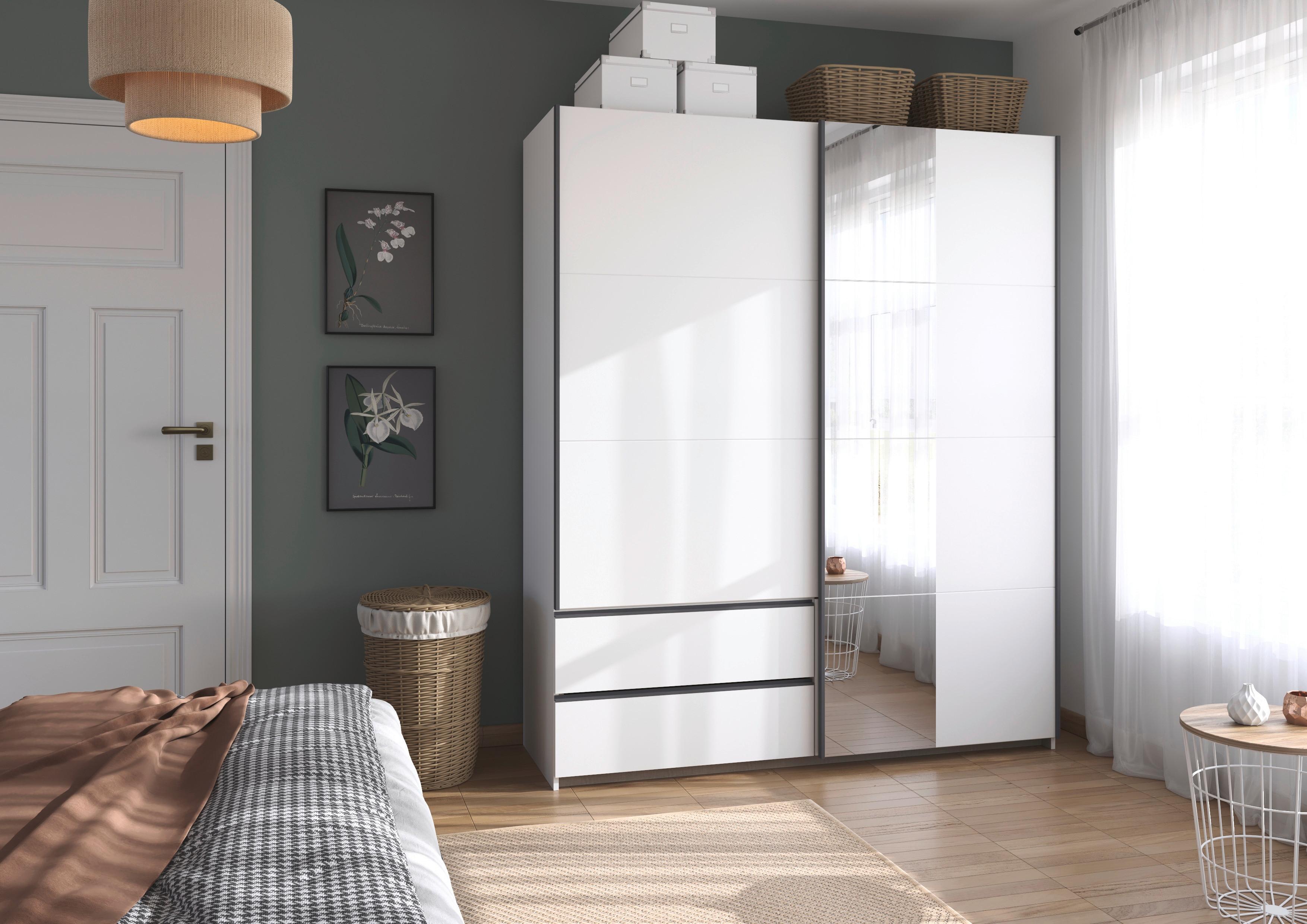 Schwebetürenschrank Stoke Weiß B: 175 cm - Weiß, MODERN, Holzwerkstoff (175/210/59cm) - Rauch Möbel
