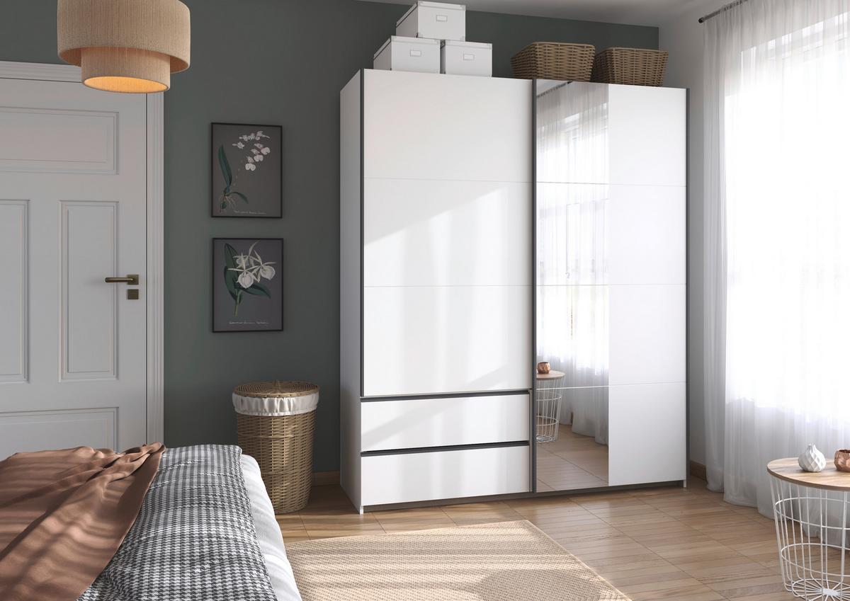 Schwebetürenschrank Stoke Weiß B: 175 cm - Weiß, MODERN, Holzwerkstoff (175/210/59cm) - Rauch Möbel