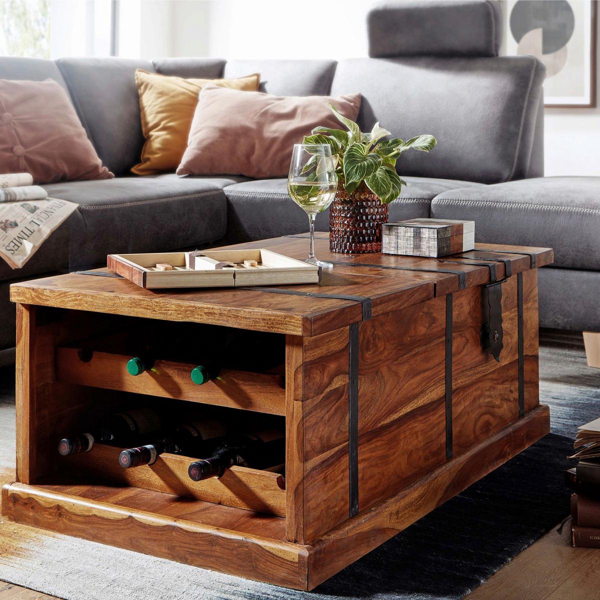 Couchtisch Sheesham Sheeshamfarben B: 60 Cm - Sheeshamfarben, Design, Holz (100/60/40cm) - MID.YOU