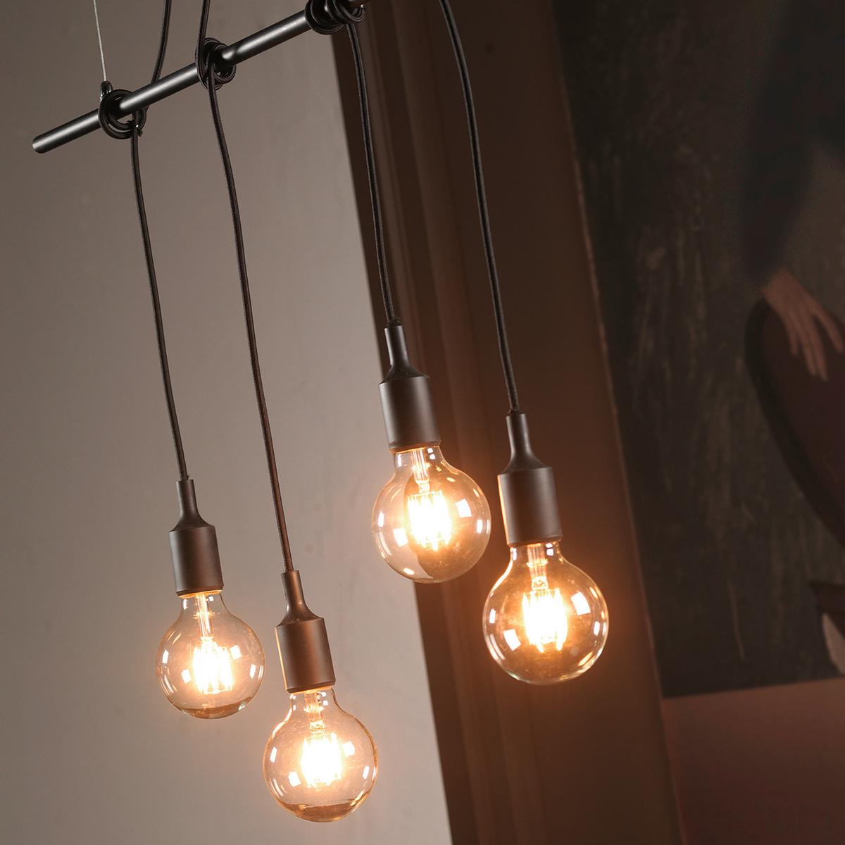 Hängeleuchte Schwarz L: 80 Cm 22w - Schwarz, Basics, Metall (80/20/90cm)