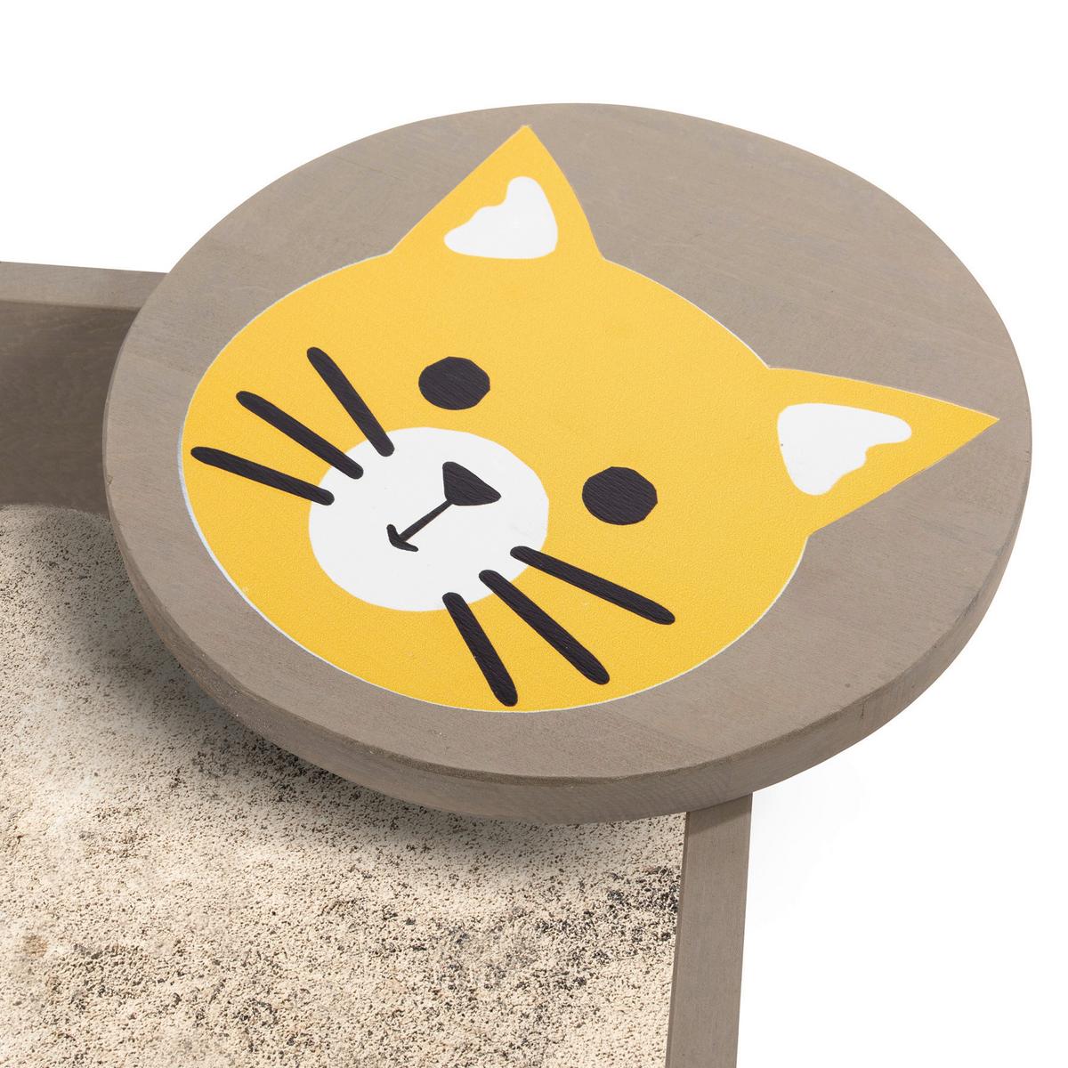 Sandkasten Muddy Buddy Holz, LxBxH: 120x120x20 cm - Currygelb/Grau, Basics, Holz (120/120/20cm) - MUDDY BUDDY