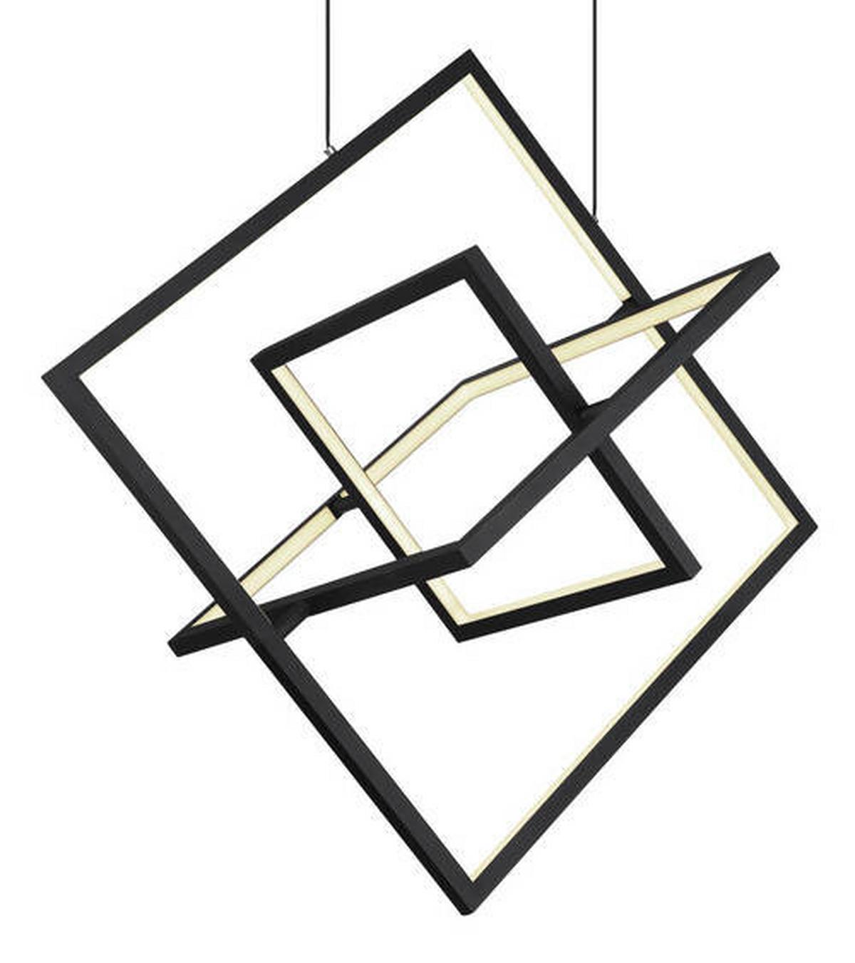 LED-Hängeleuchte 67194-55h - Opal/Schwarz, Design, Kunststoff/Metall (70,7/50/150cm) - Globo
