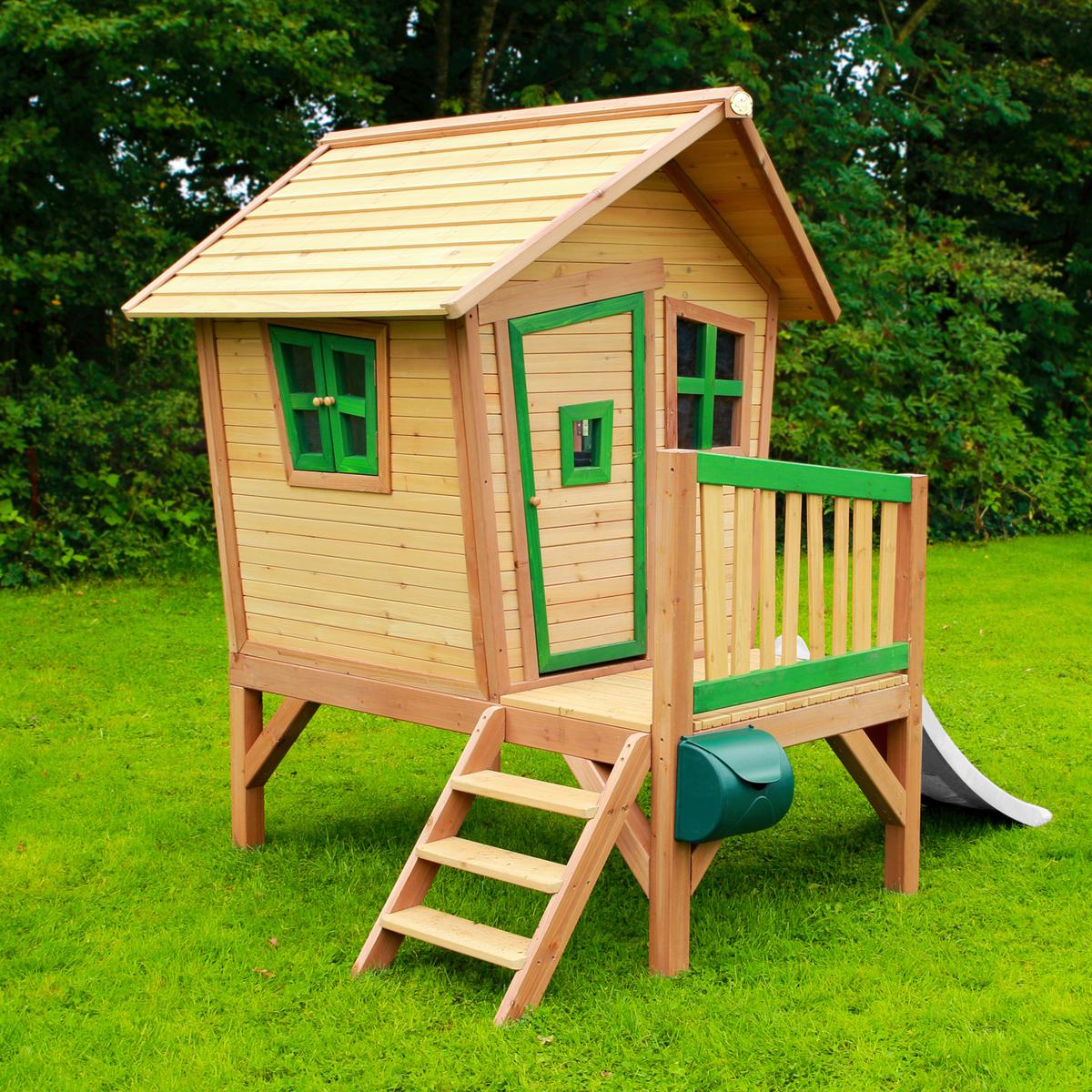 Spielhaus A030.045.90 - Weiß/Braun, KONVENTIONELL, Holz/Kunststoff (264/203/177cm) - Ambia Garden