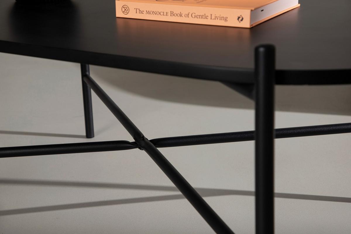 Couchtisch Pueblo - Schwarz, Design, Holzwerkstoff/Metall (120/60/45cm) - Livetastic